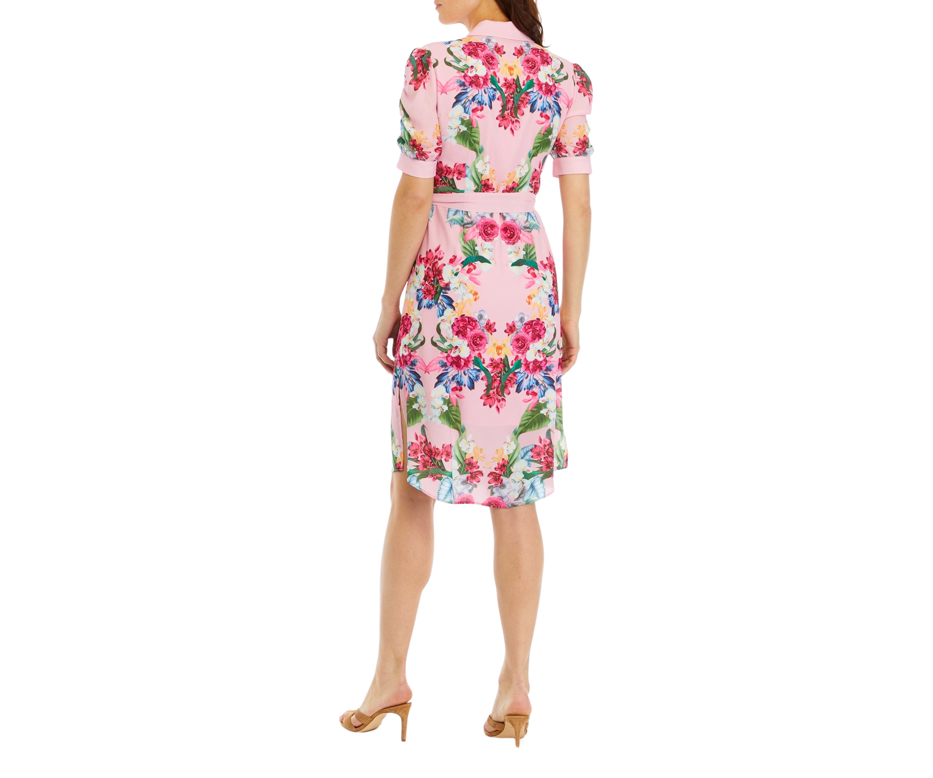 Petite Placed Rose Print Dress