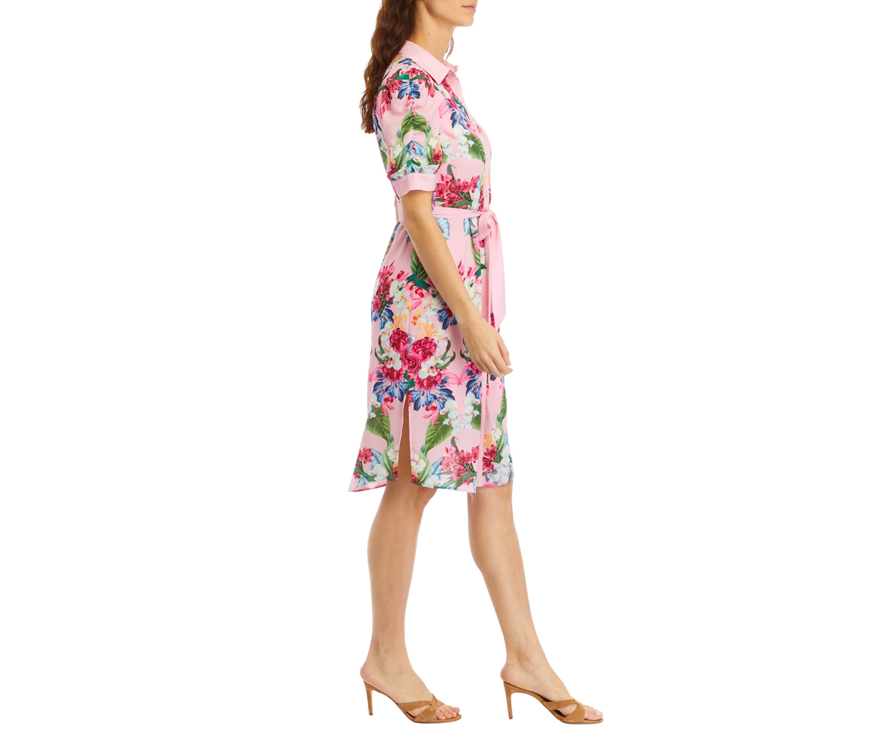 Petite Placed Rose Print Dress