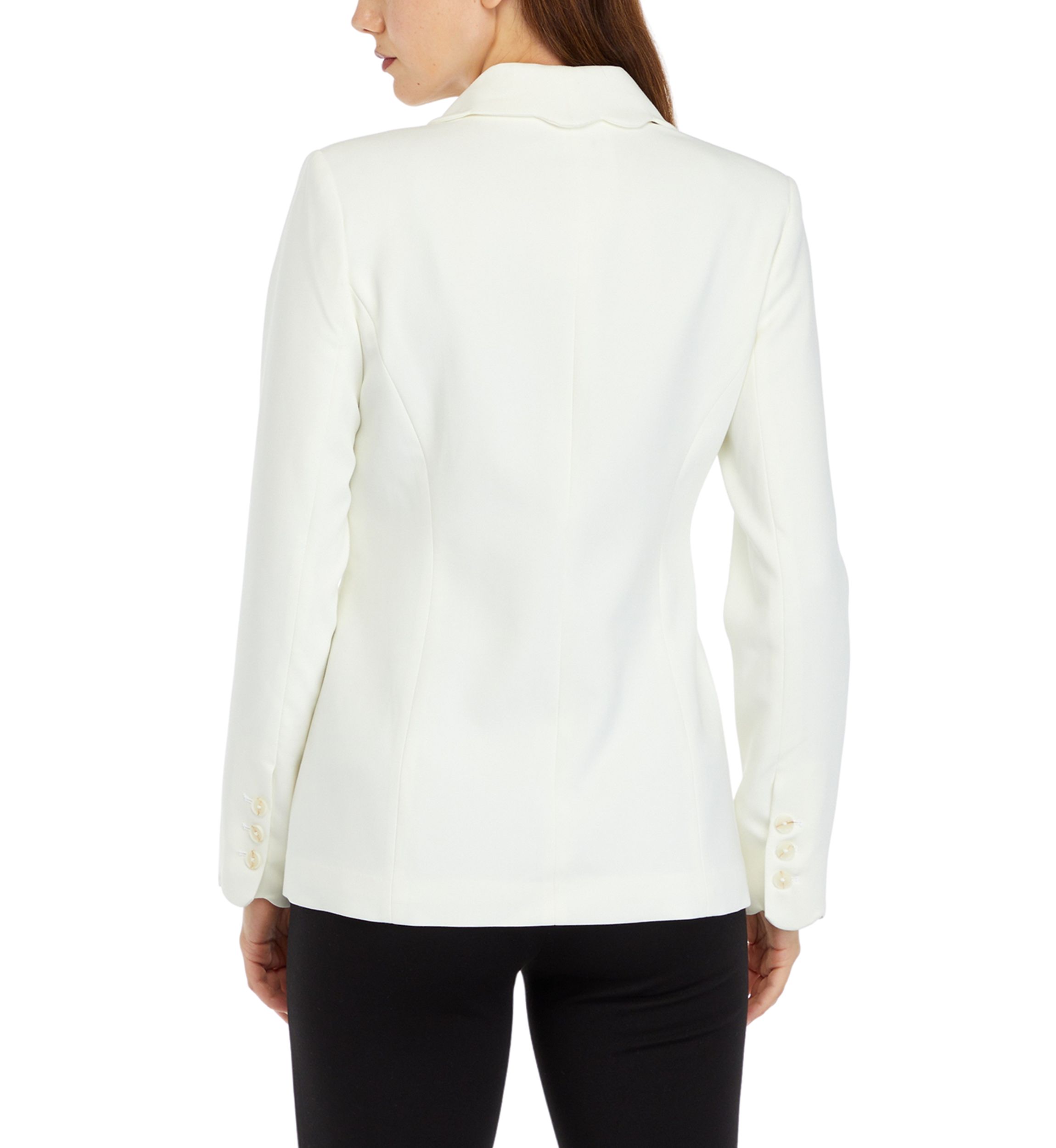 Womens Scallop Edge One Button Jacket