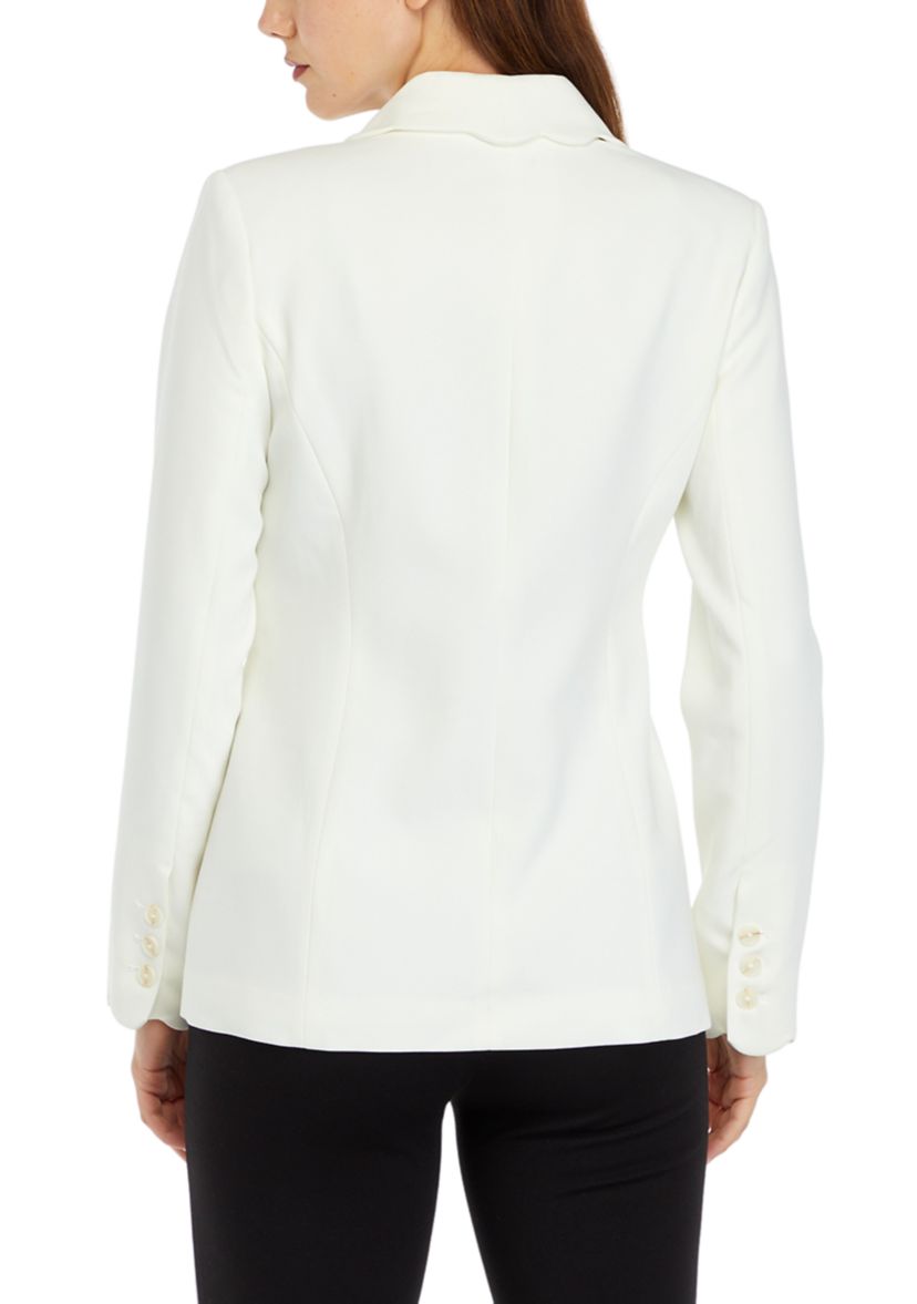 Womens Scallop Edge One Button Jacket