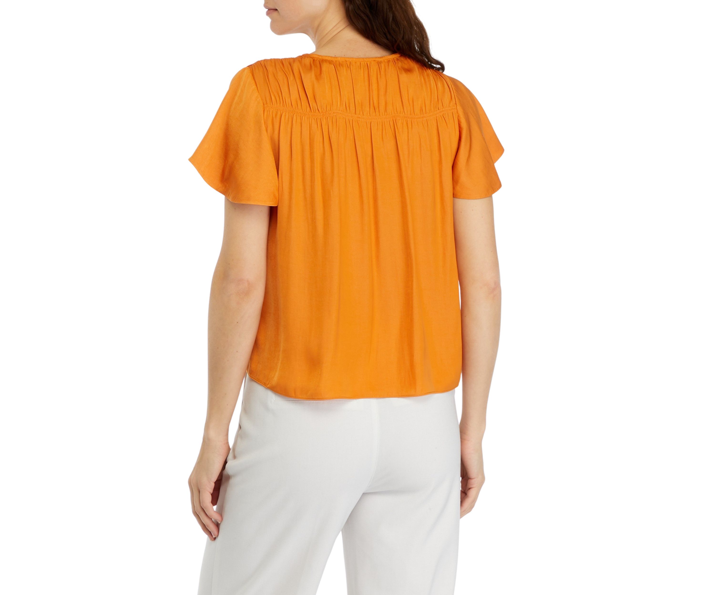Petite Short Flutter Sleeve Blouse