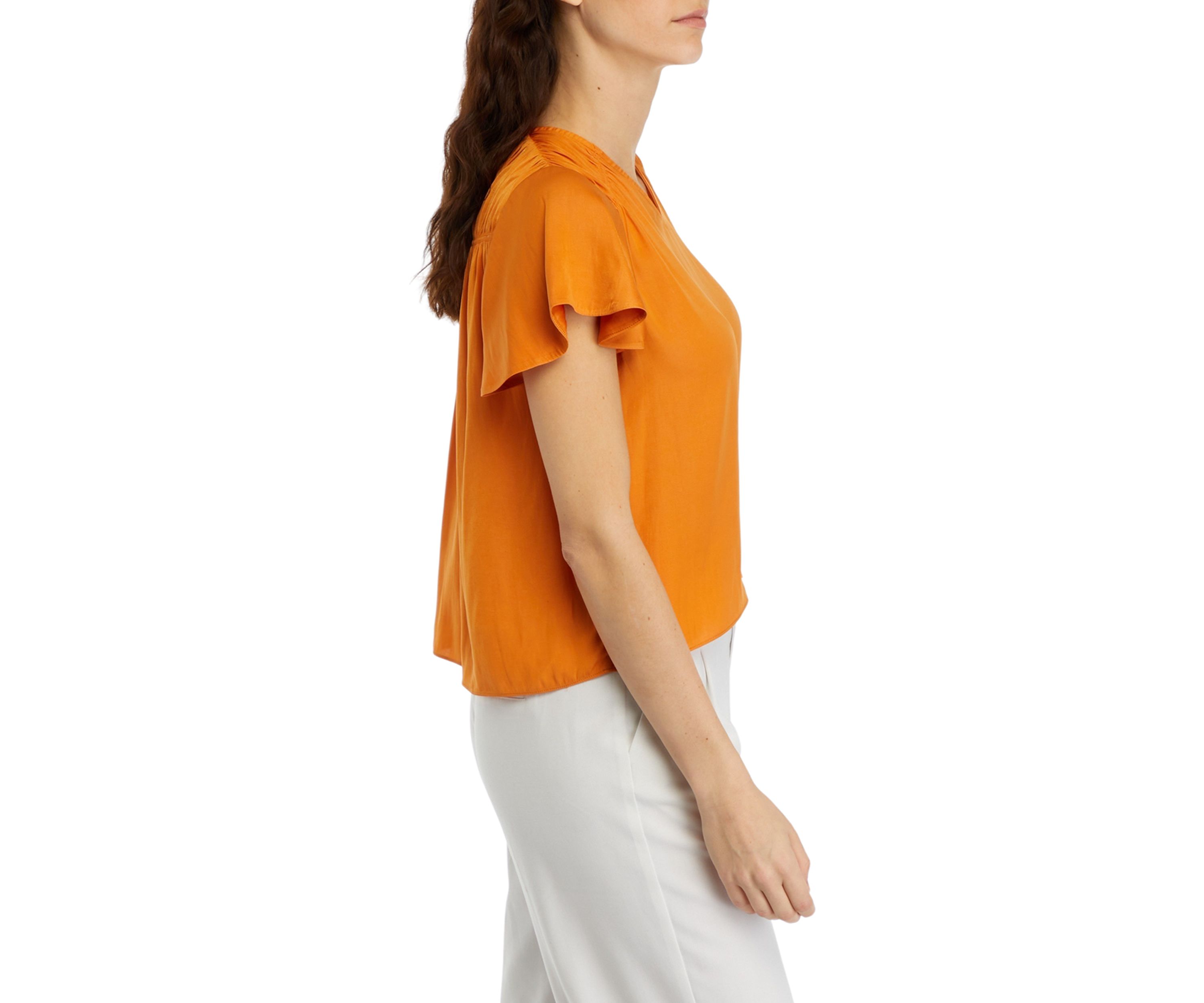 Petite Short Flutter Sleeve Blouse
