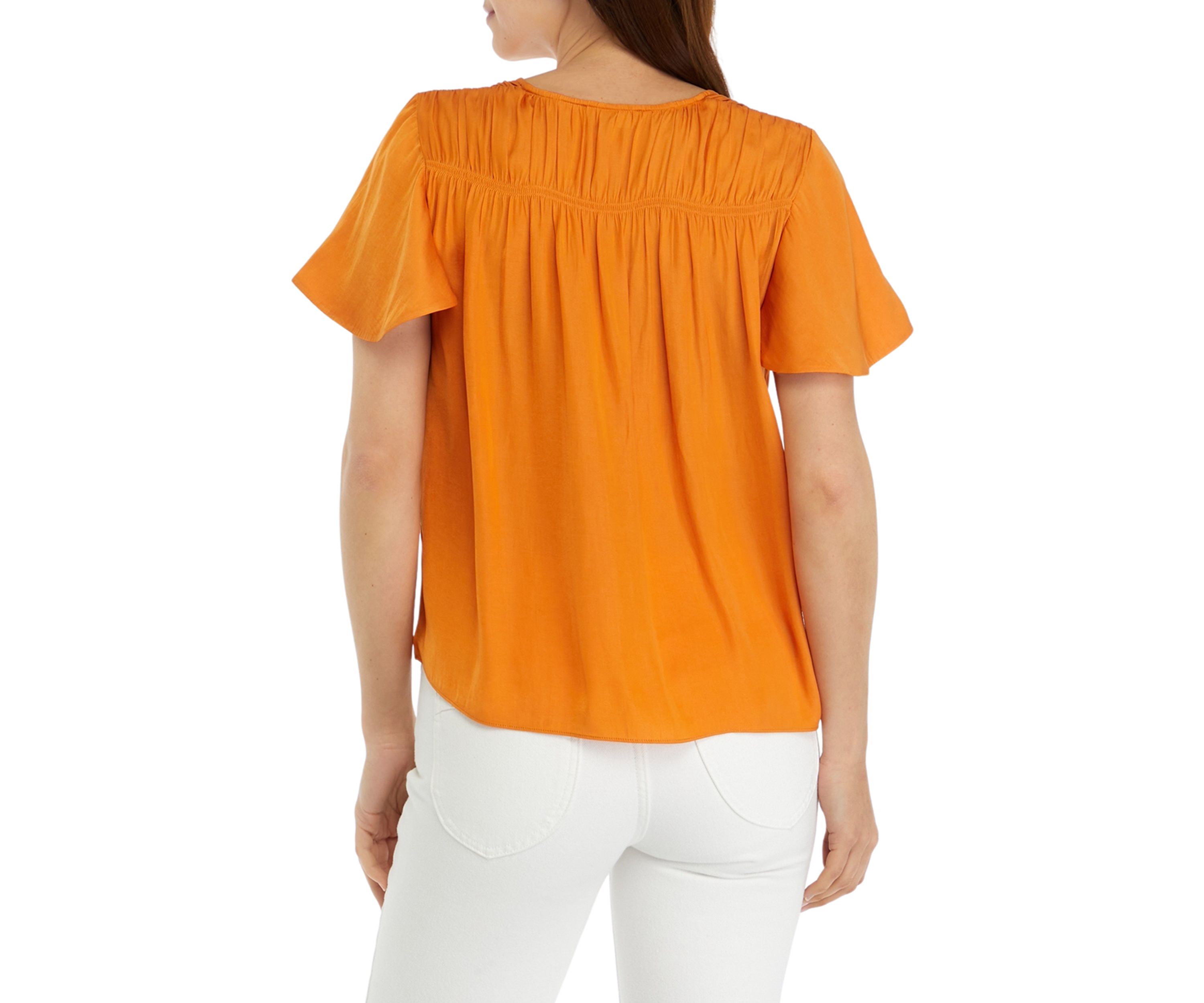 Womens Flutter Sleeve Airflow Top
