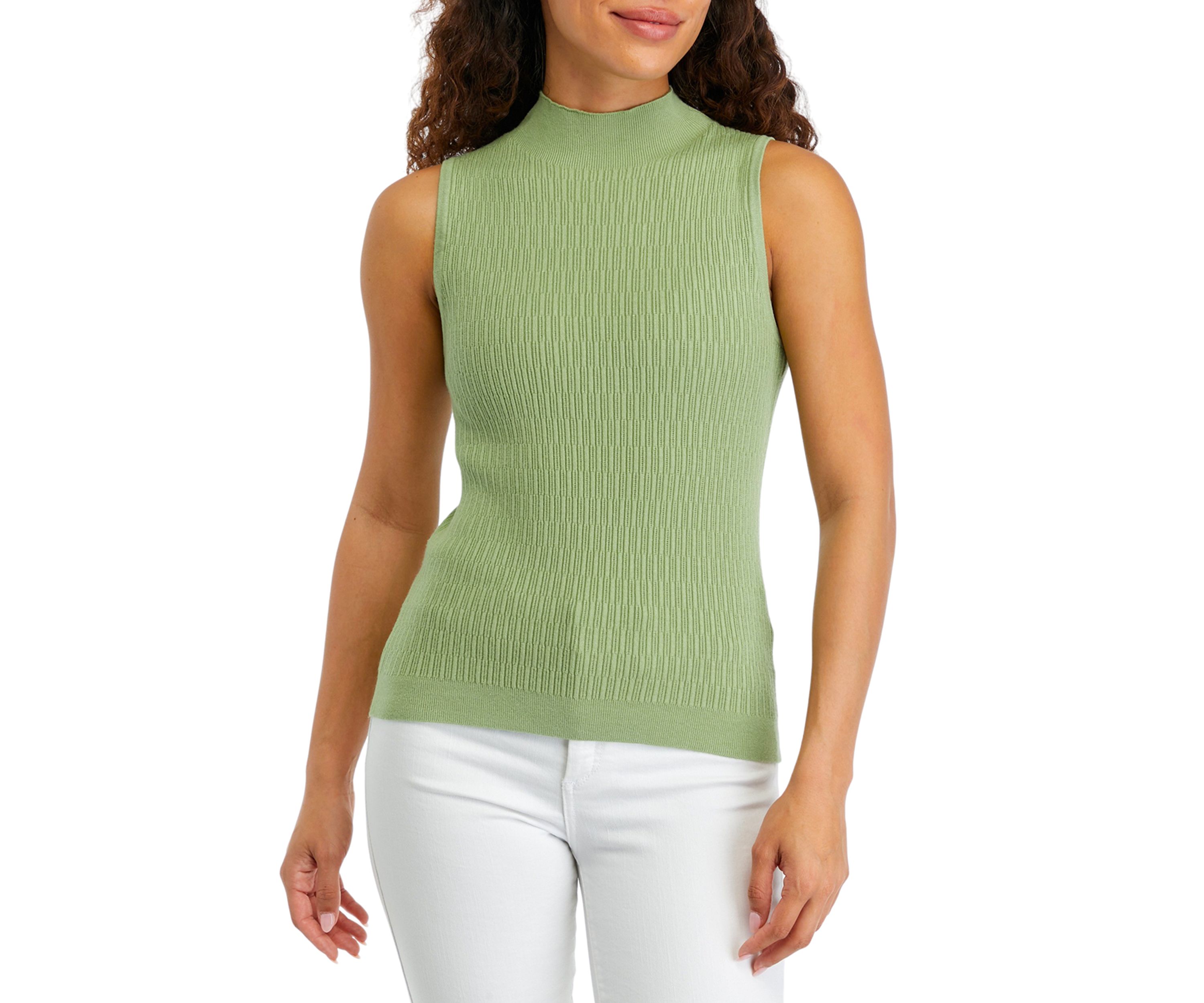 Petite Sleeveless Pointelle Tank Top
