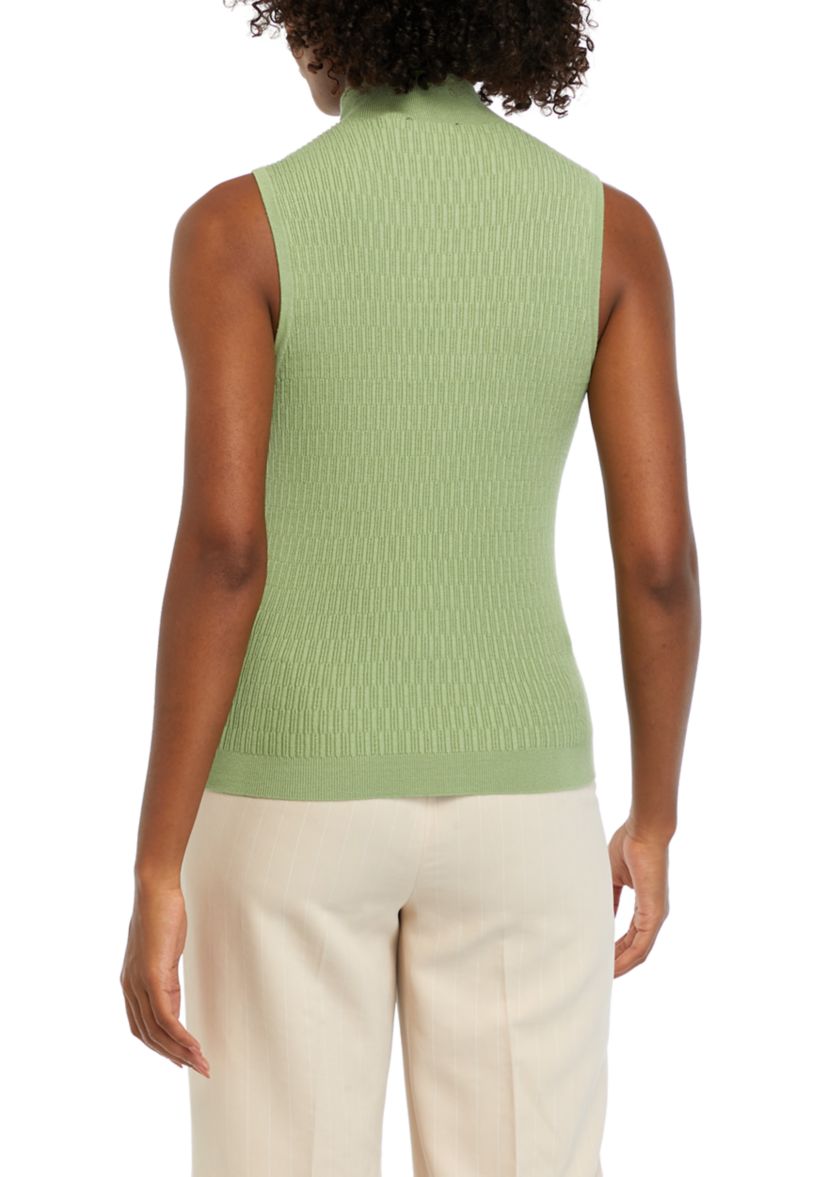Womens Sleeveless Mock Neck Sweater