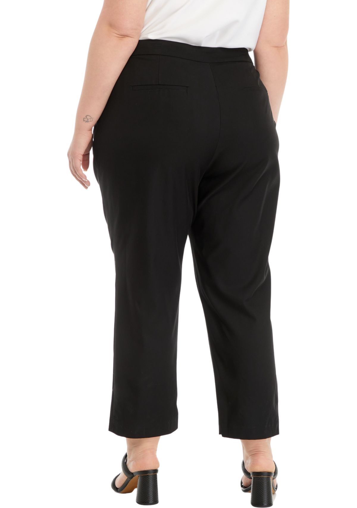 Plus Size Slim Pants with Pockets