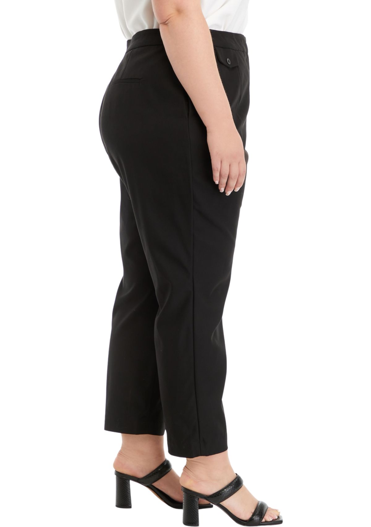 Plus Size Slim Pants with Pockets