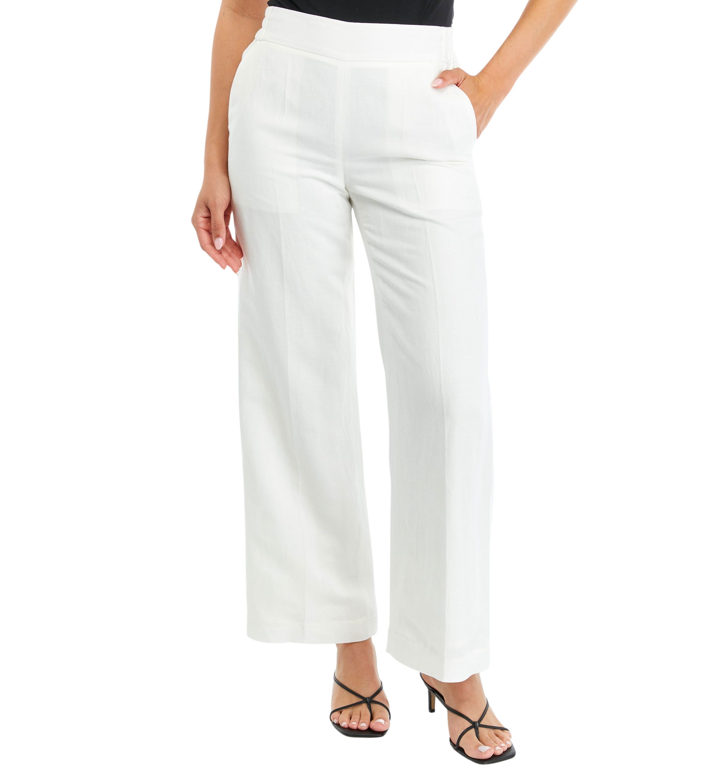 Petite Wide Leg Pull On Pants