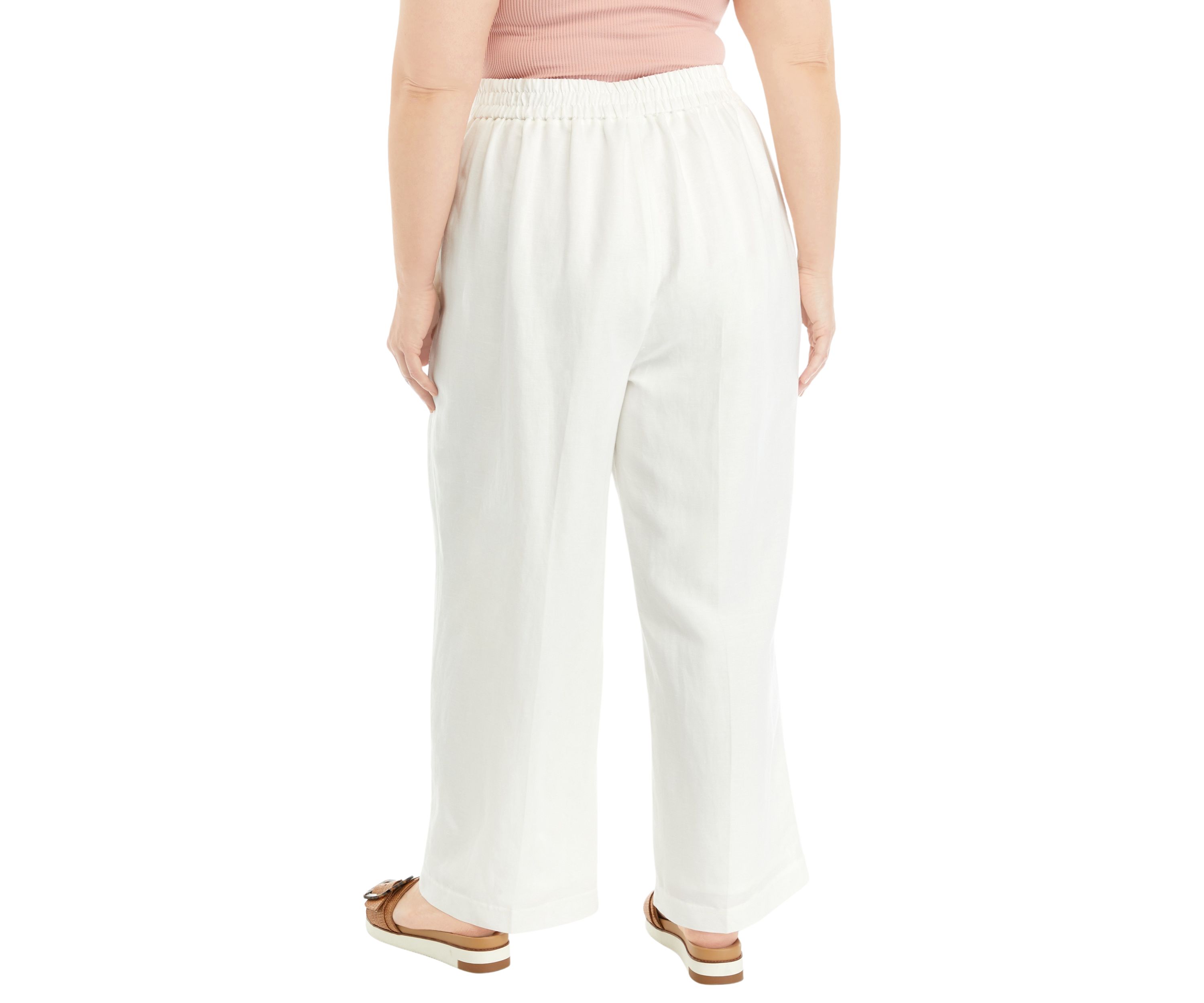 Plus Size Wide Leg Pull On Pants