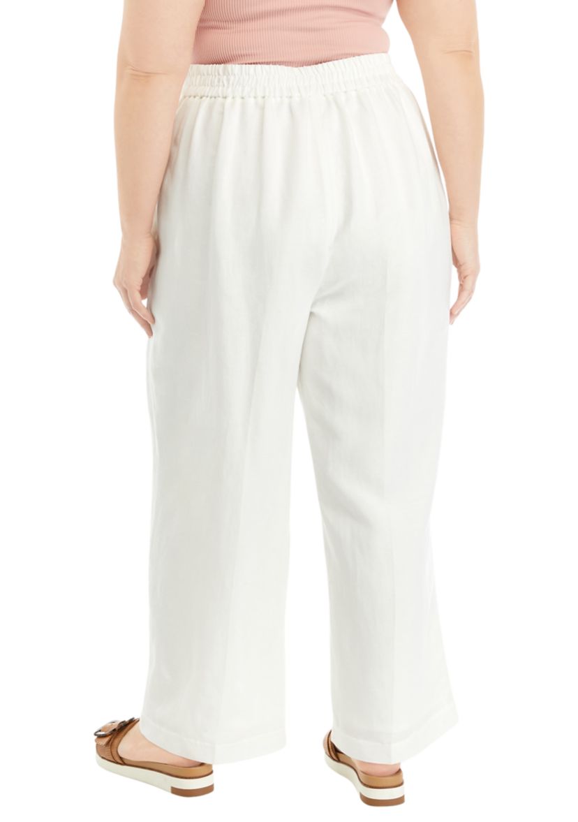 Plus Size Wide Leg Pull On Pants
