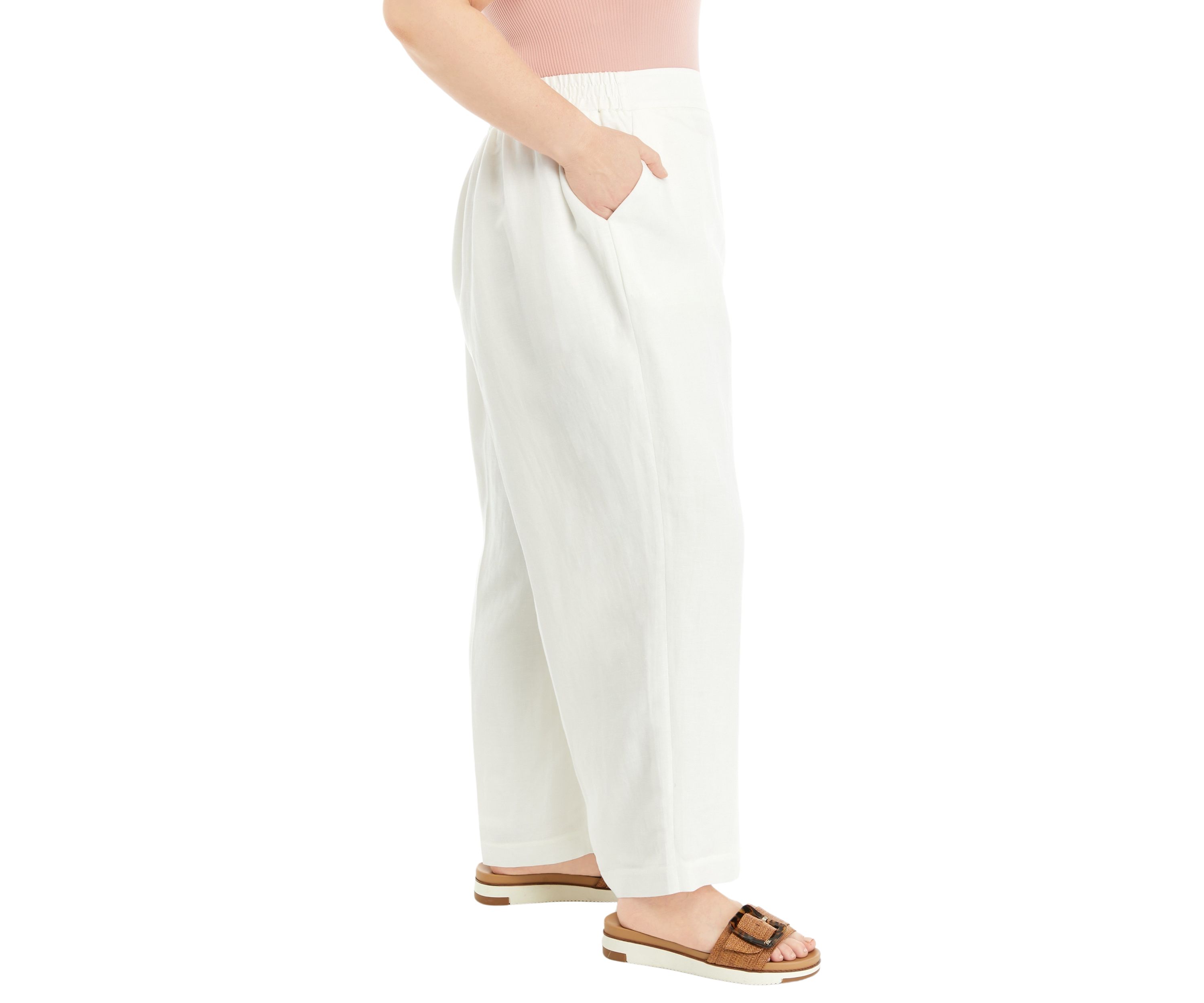 Plus Size Wide Leg Pull On Pants