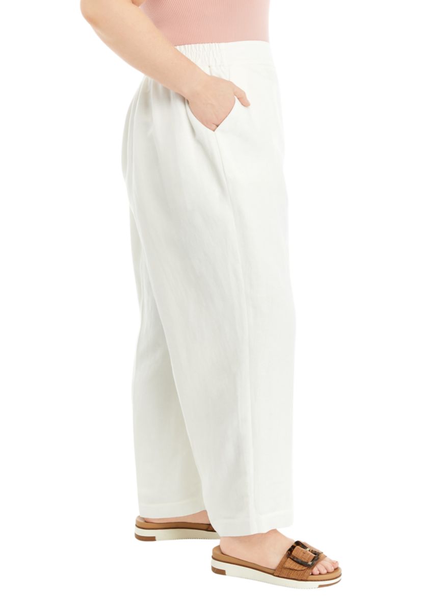 Plus Size Wide Leg Pull On Pants