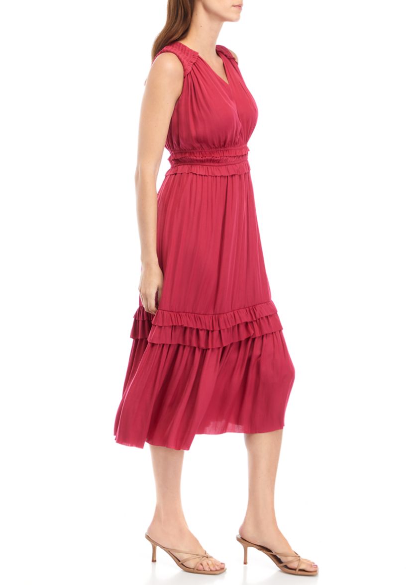 Womens Sleeveless Smock Waist Airflow Dress