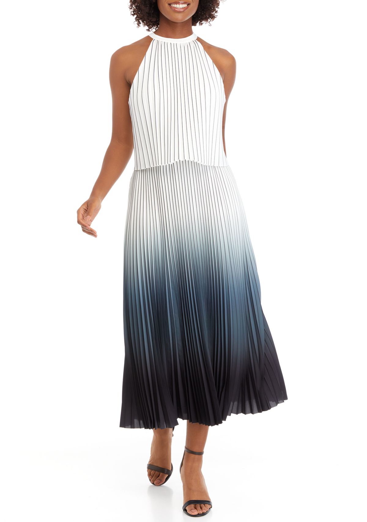 Womens Halter Pleat Dress