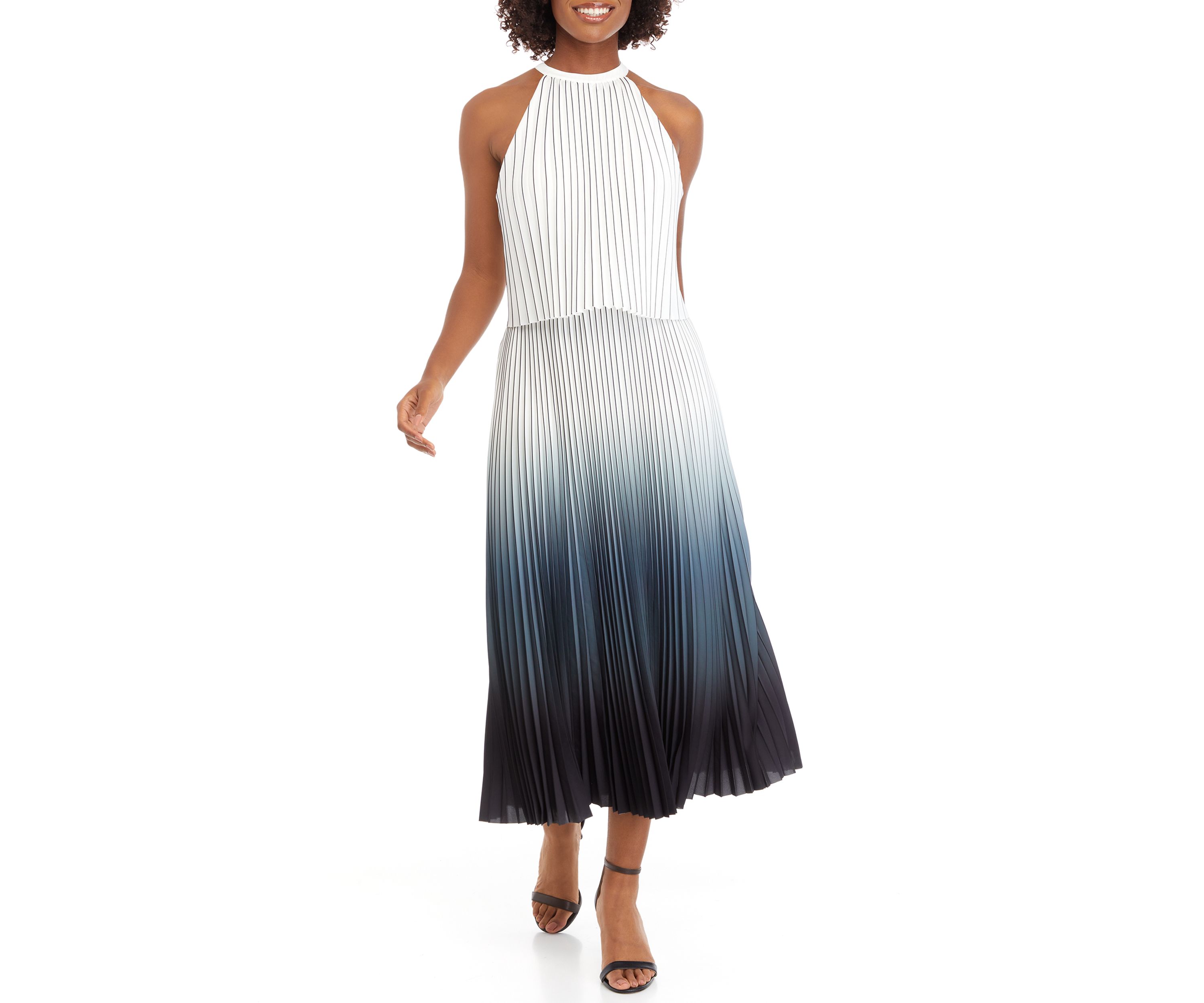 Womens Halter Pleat Dress