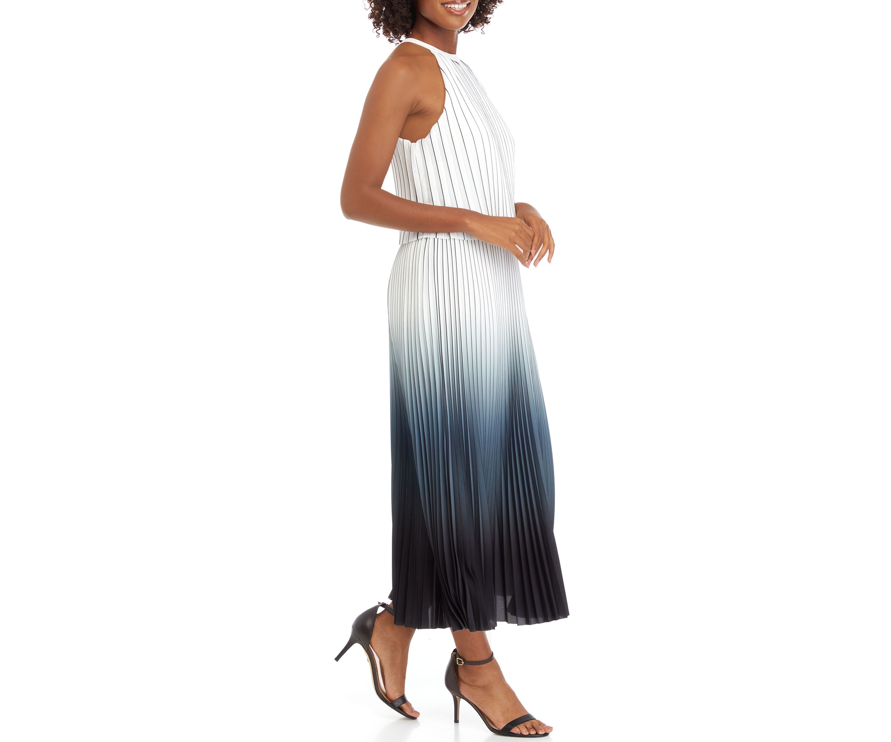 Womens Halter Pleat Dress