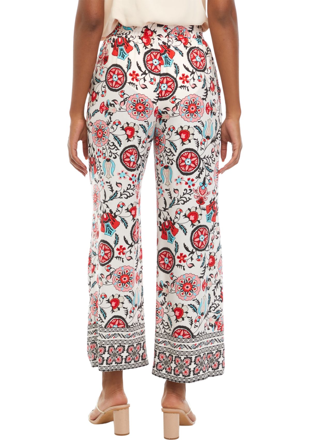 Petite Floral Wide Leg Soft Pants 