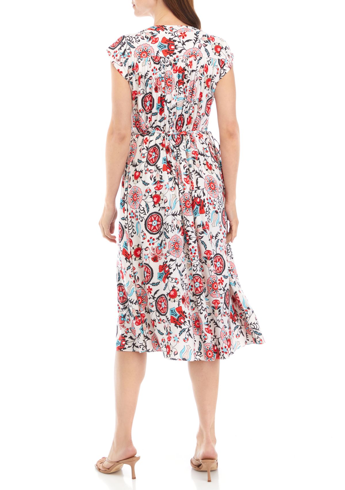 Womens Short Sleeve Floral Shirtdress
