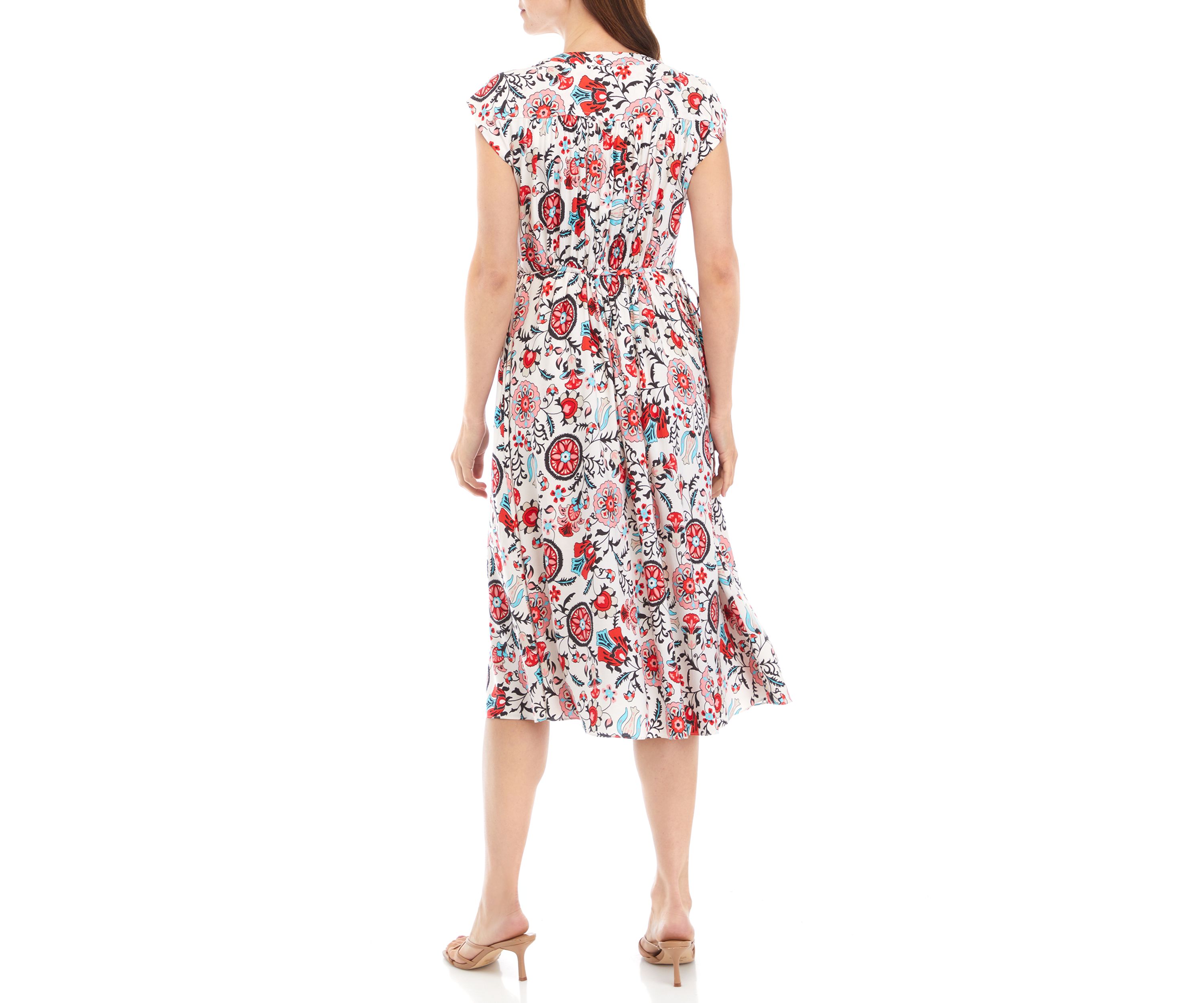 Womens Short Sleeve Floral Shirtdress