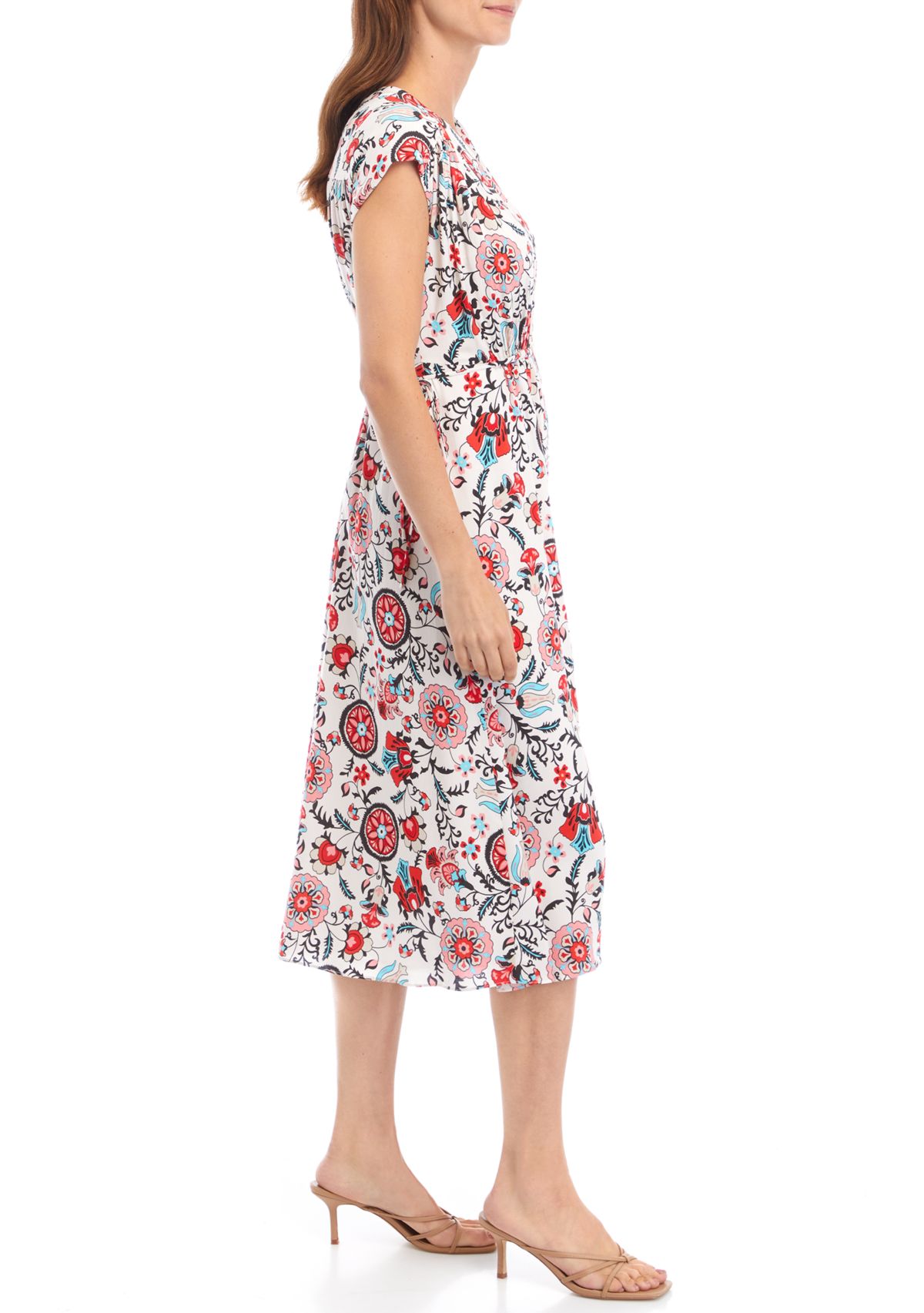 Womens Short Sleeve Floral Shirtdress