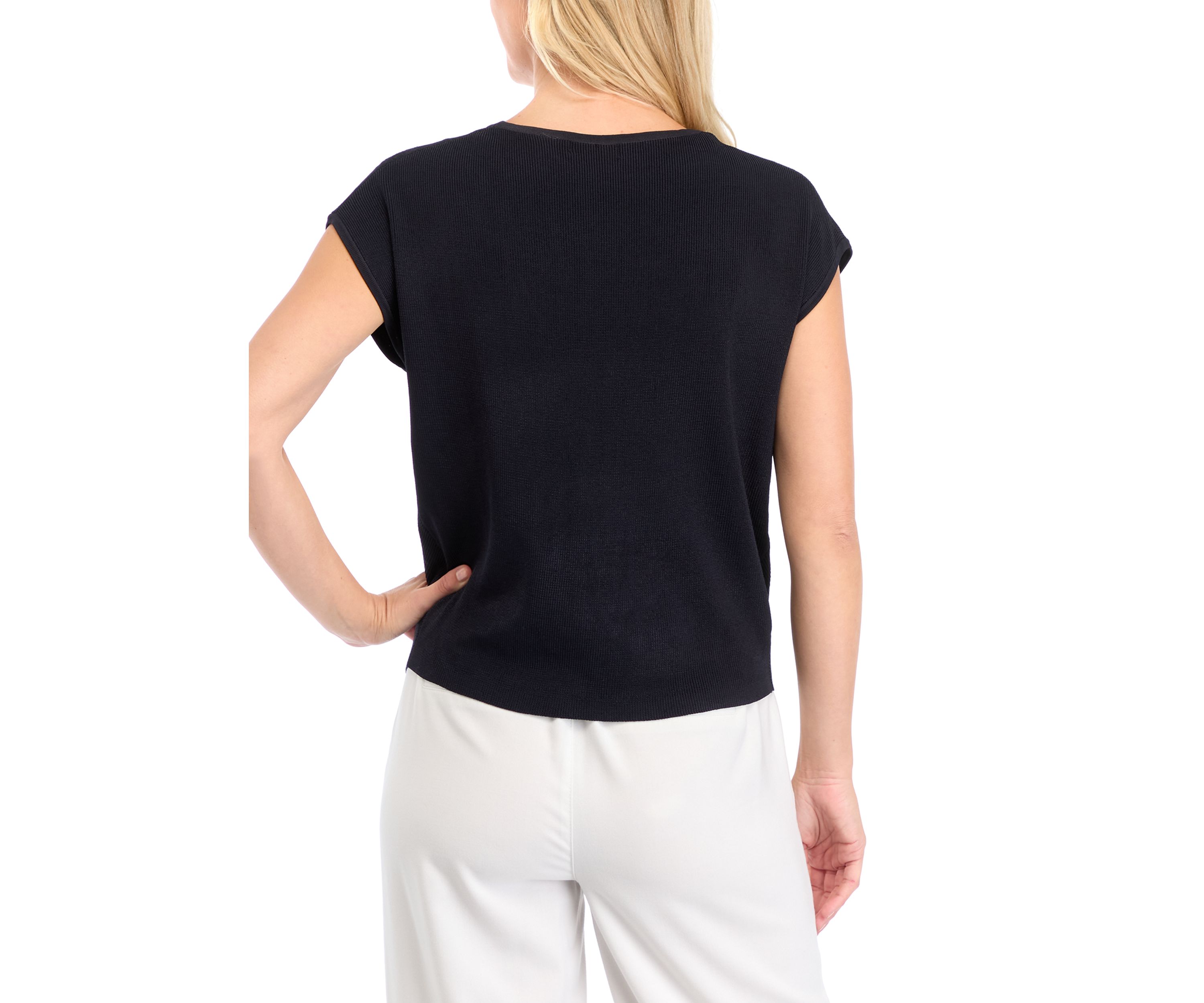 Womens Short Sleeve Twist Front Top 