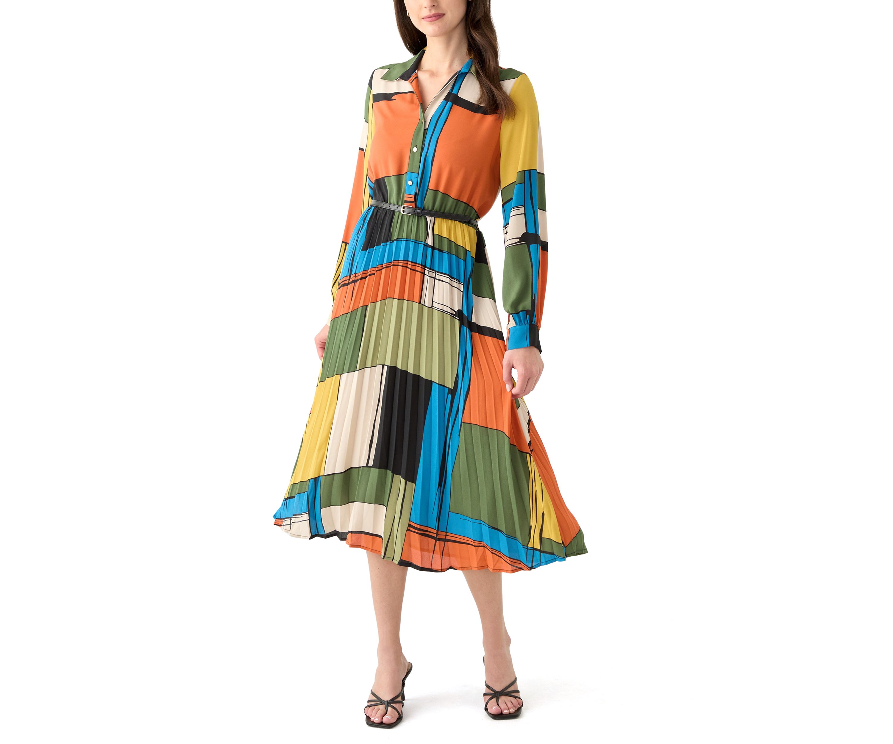 Womens Artistic Blocks Dress