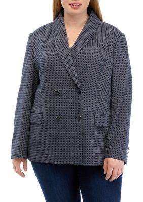 T TAHARI Women's Plus Size Shawl Collar Blazer, 16W