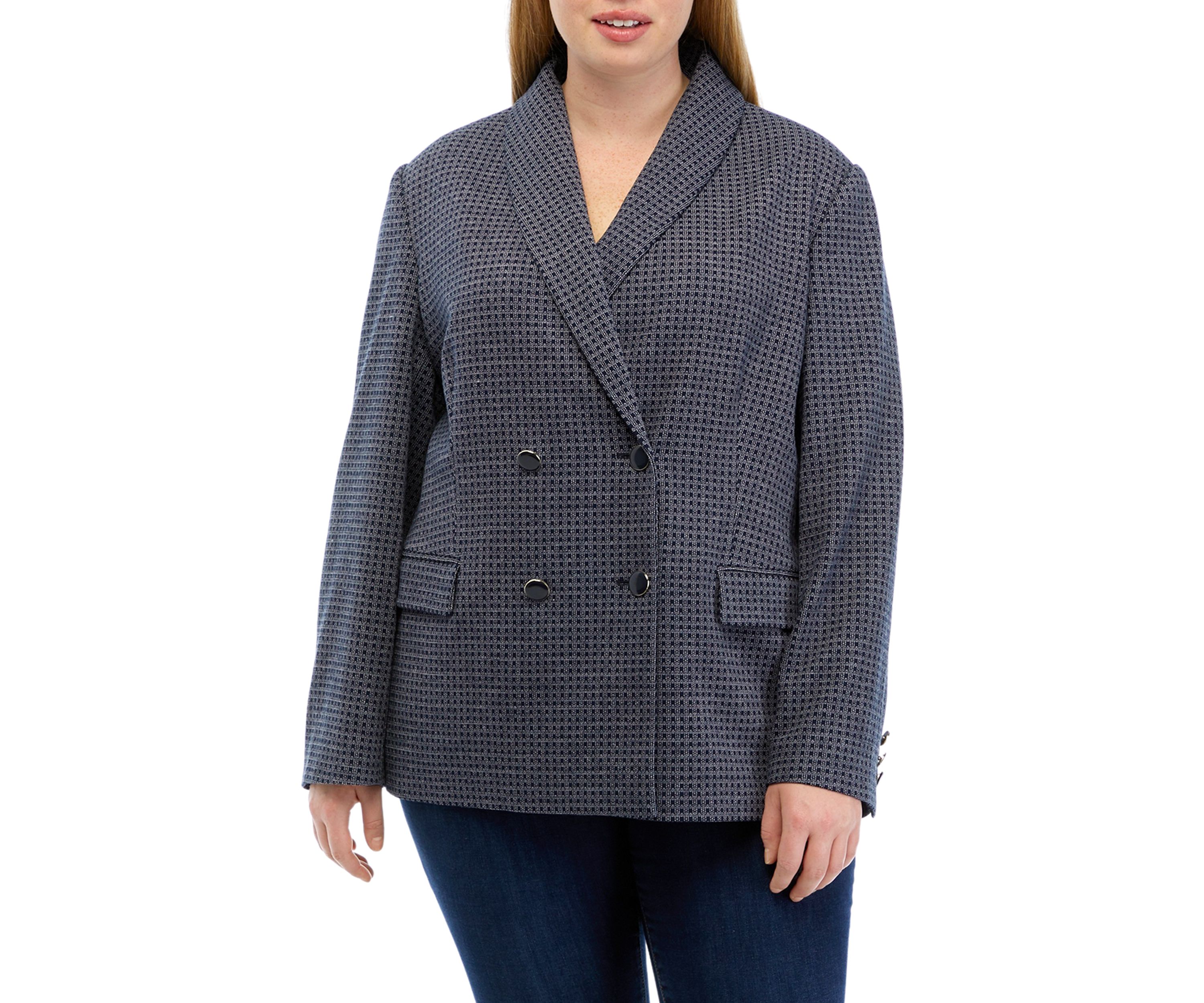 Plus Size Shawl Collar Blazer 