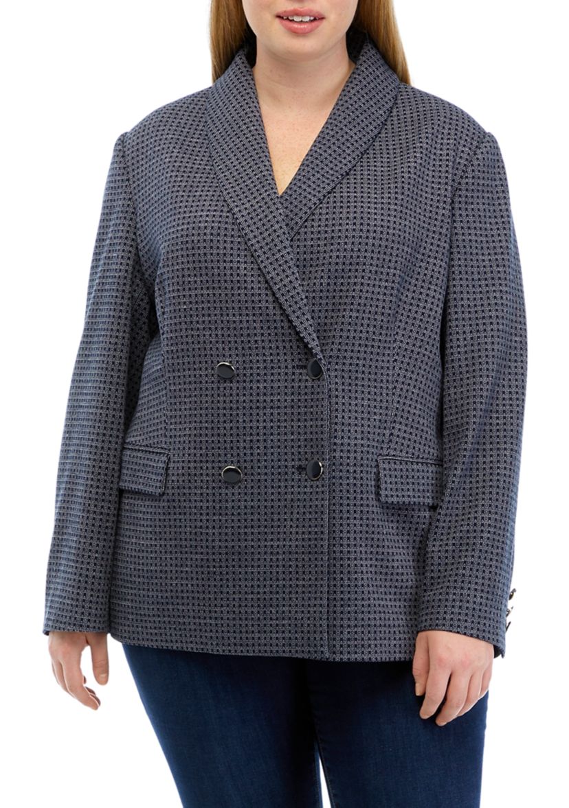 Plus Size Shawl Collar Blazer 
