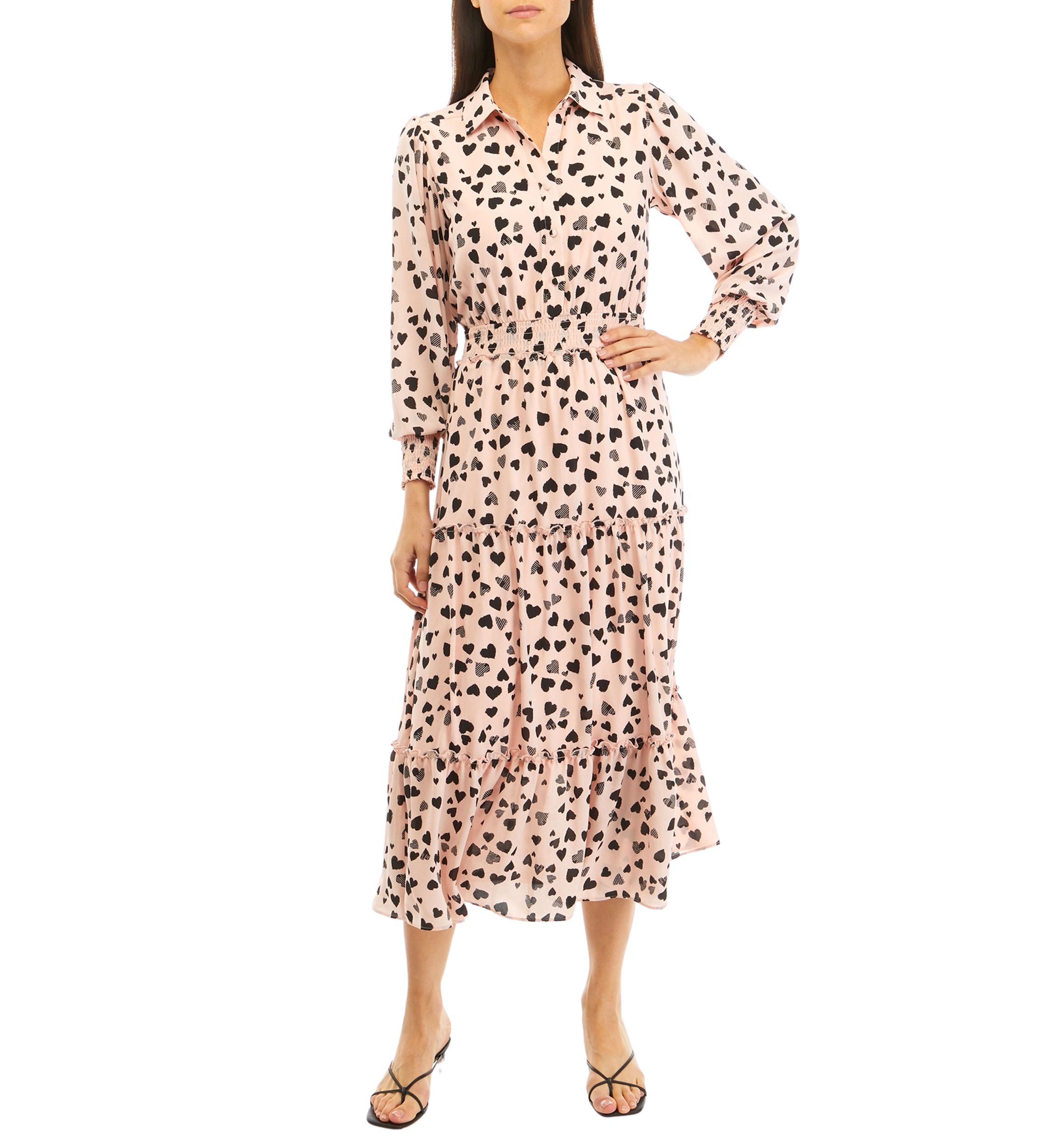 Petite Long Sleeve Button Down Dress