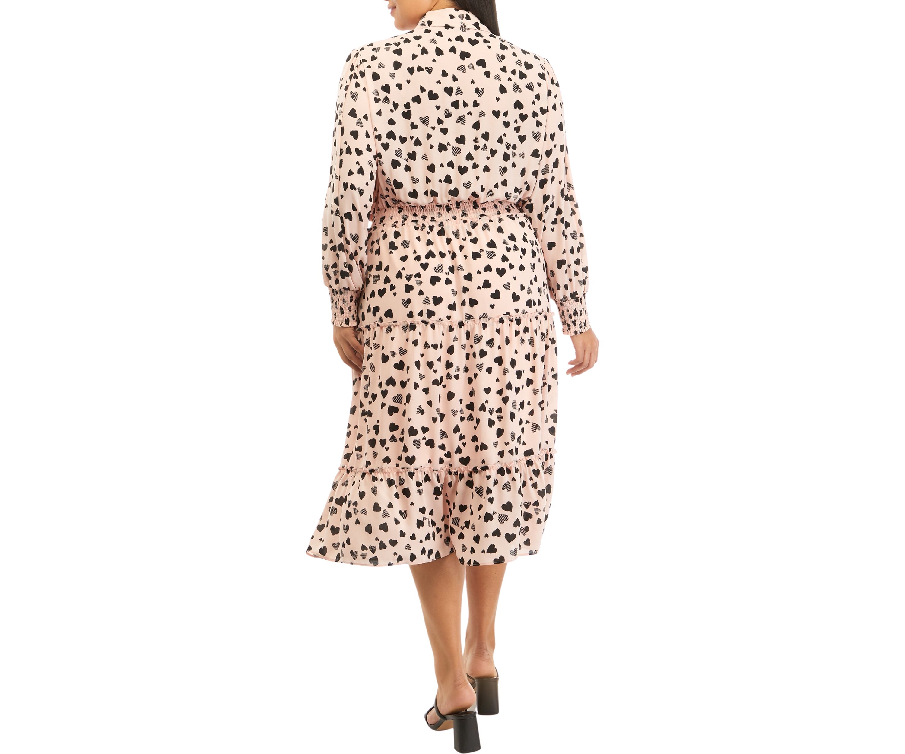 Plus Size Printed Button Down Dress