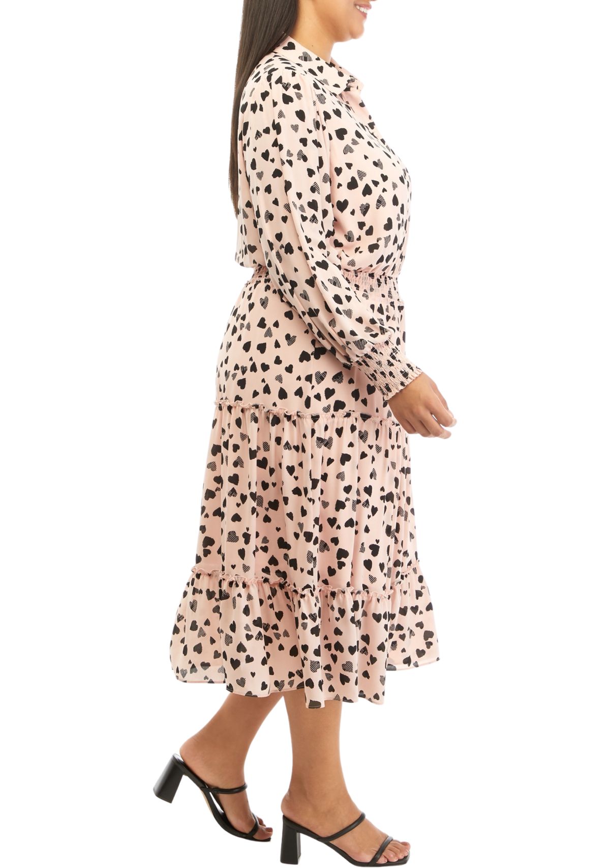 Plus Size Printed Button Down Dress