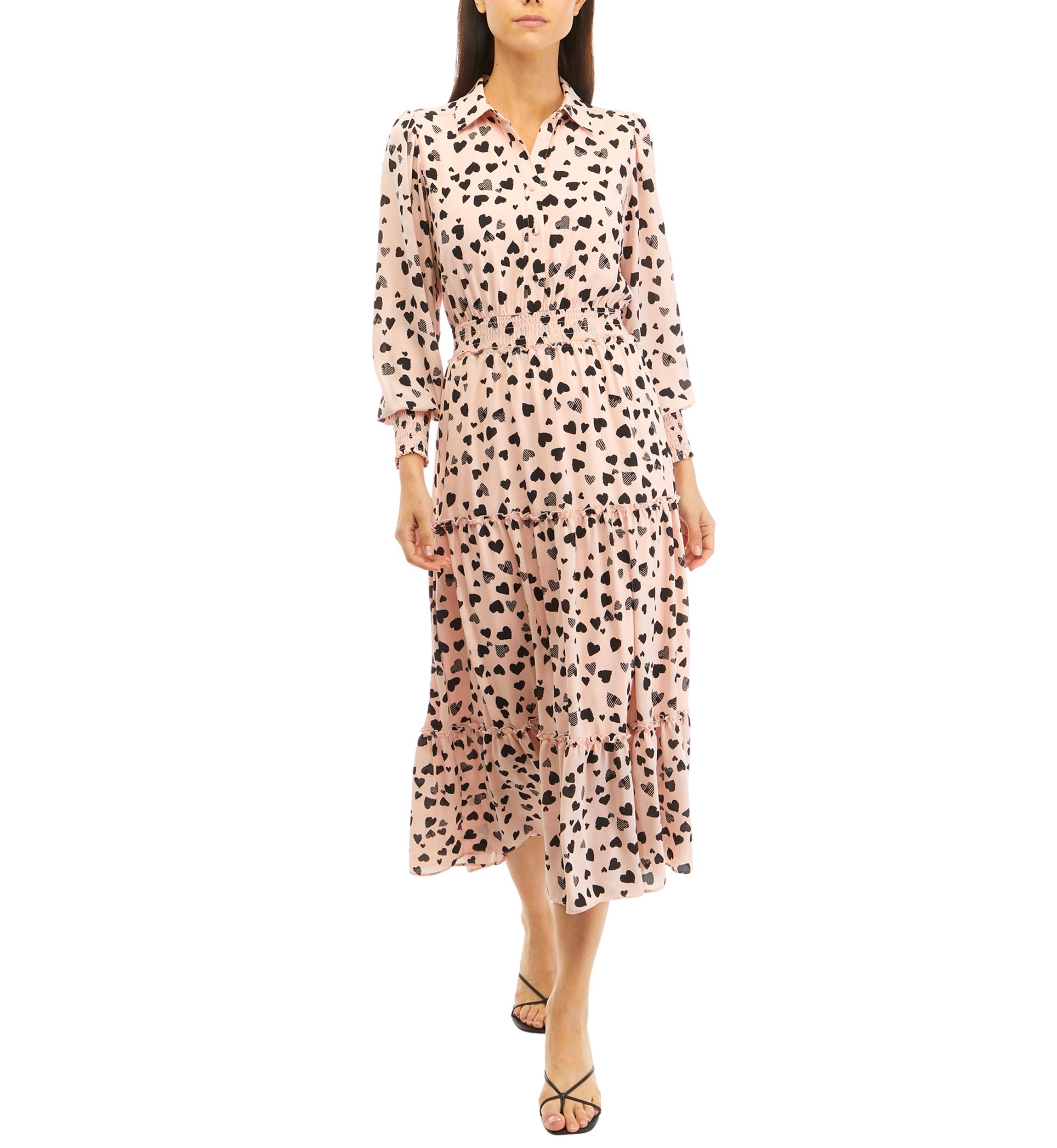 t tahari printed tiered midi dress T Tahari Women's Printed Half-Placket Tiered Midi Dress