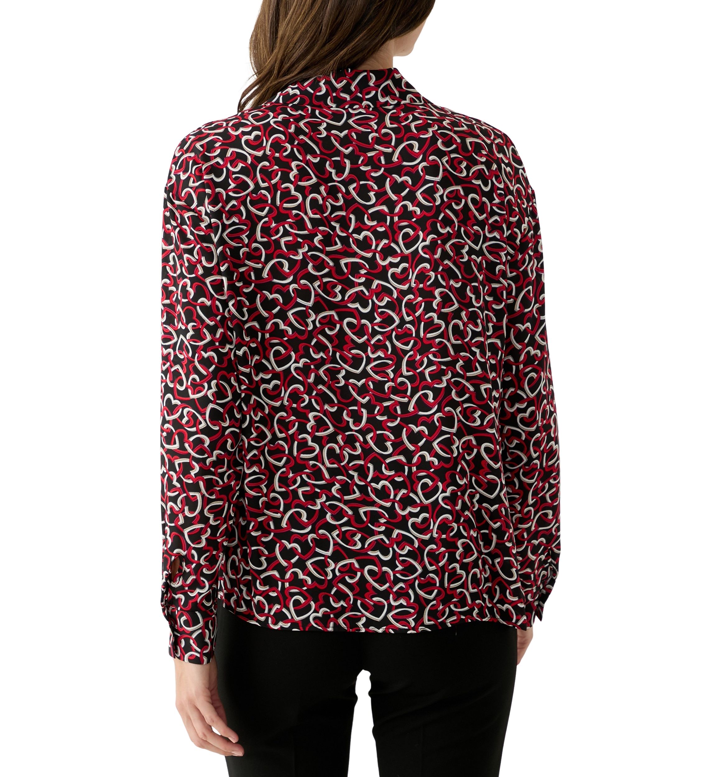 Womens Long Sleeve Printed Button Down Blouse