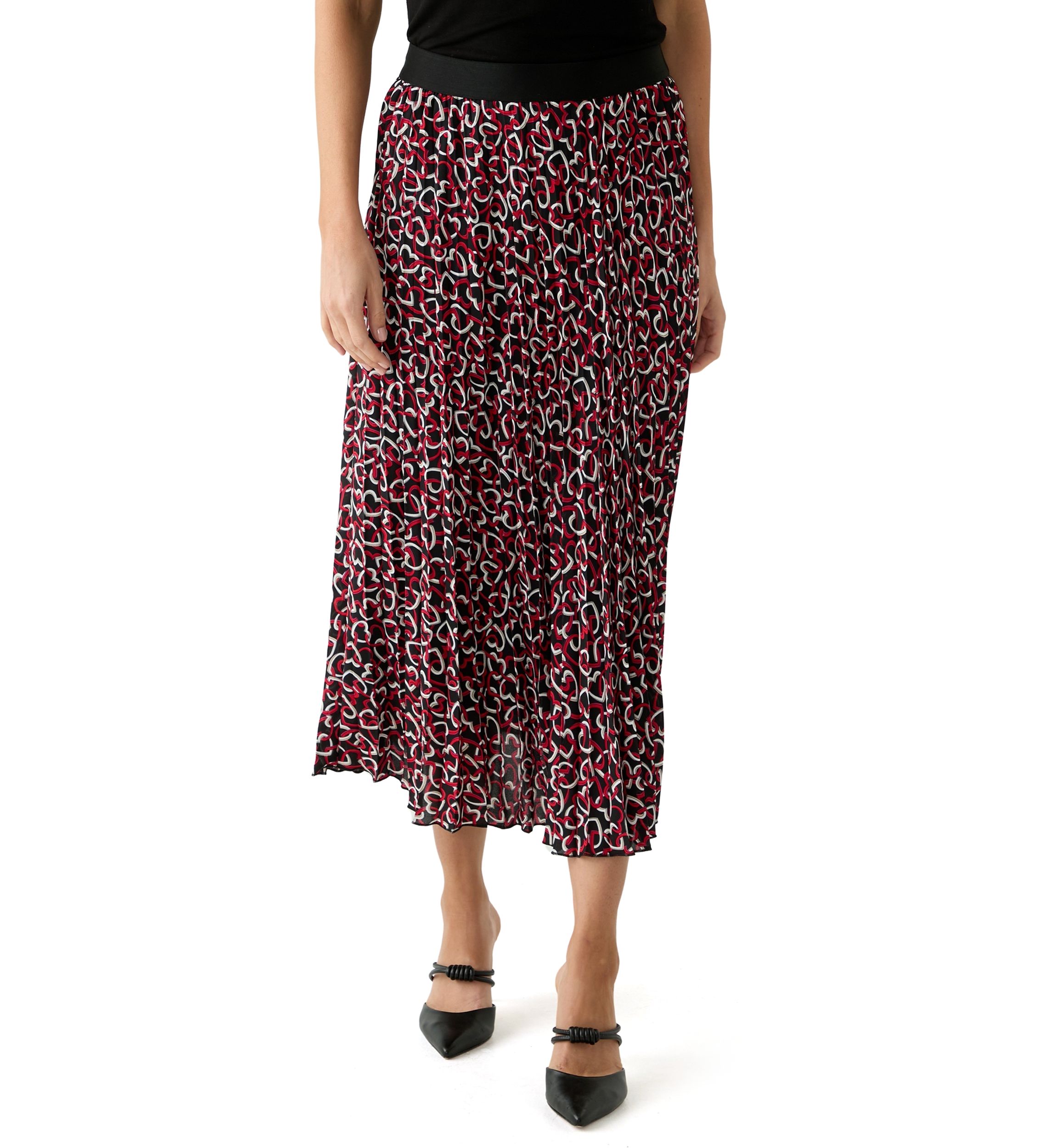 Womens Printed Pleated Skirt