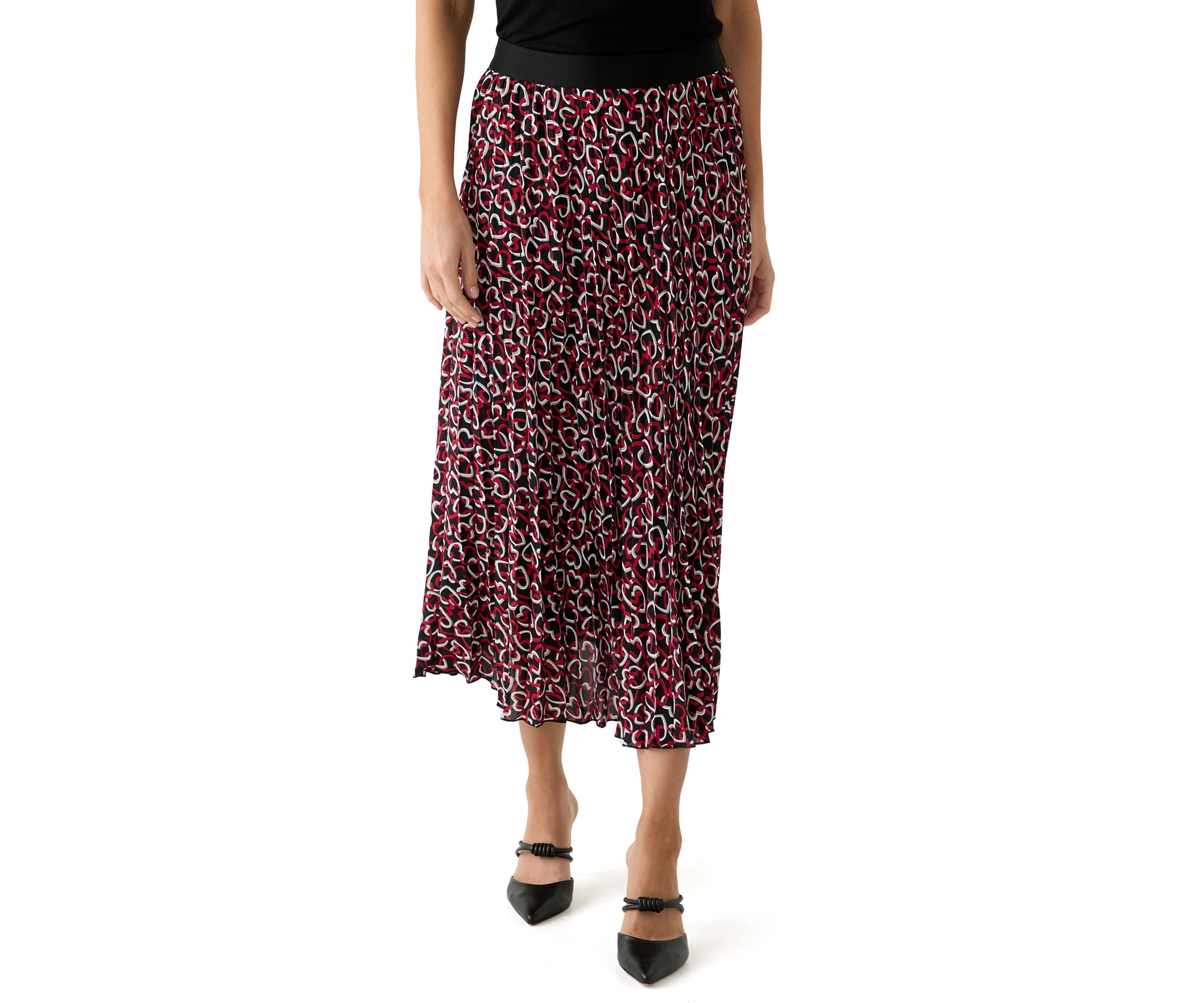 Womens Printed Pleated Skirt