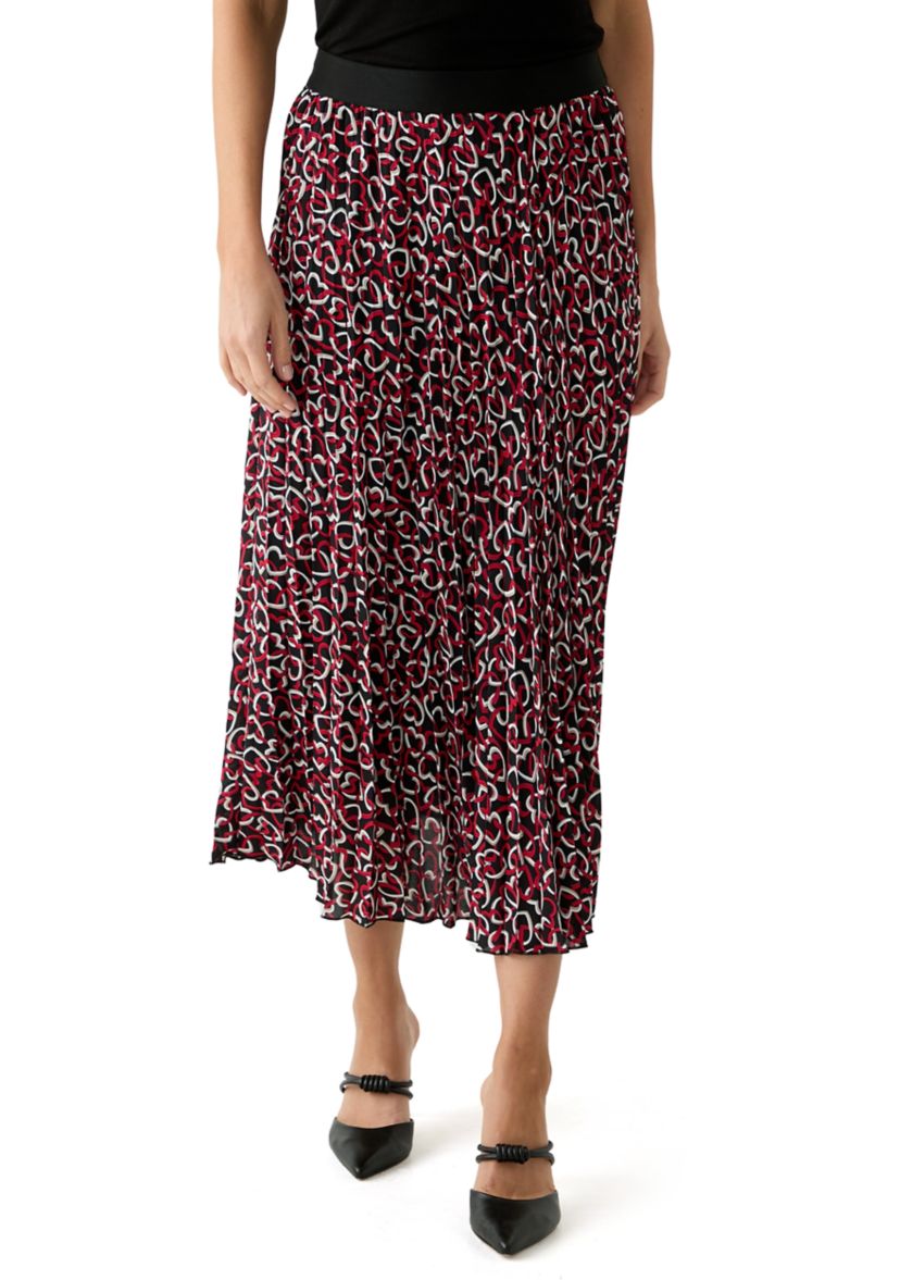 Womens Printed Pleated Skirt