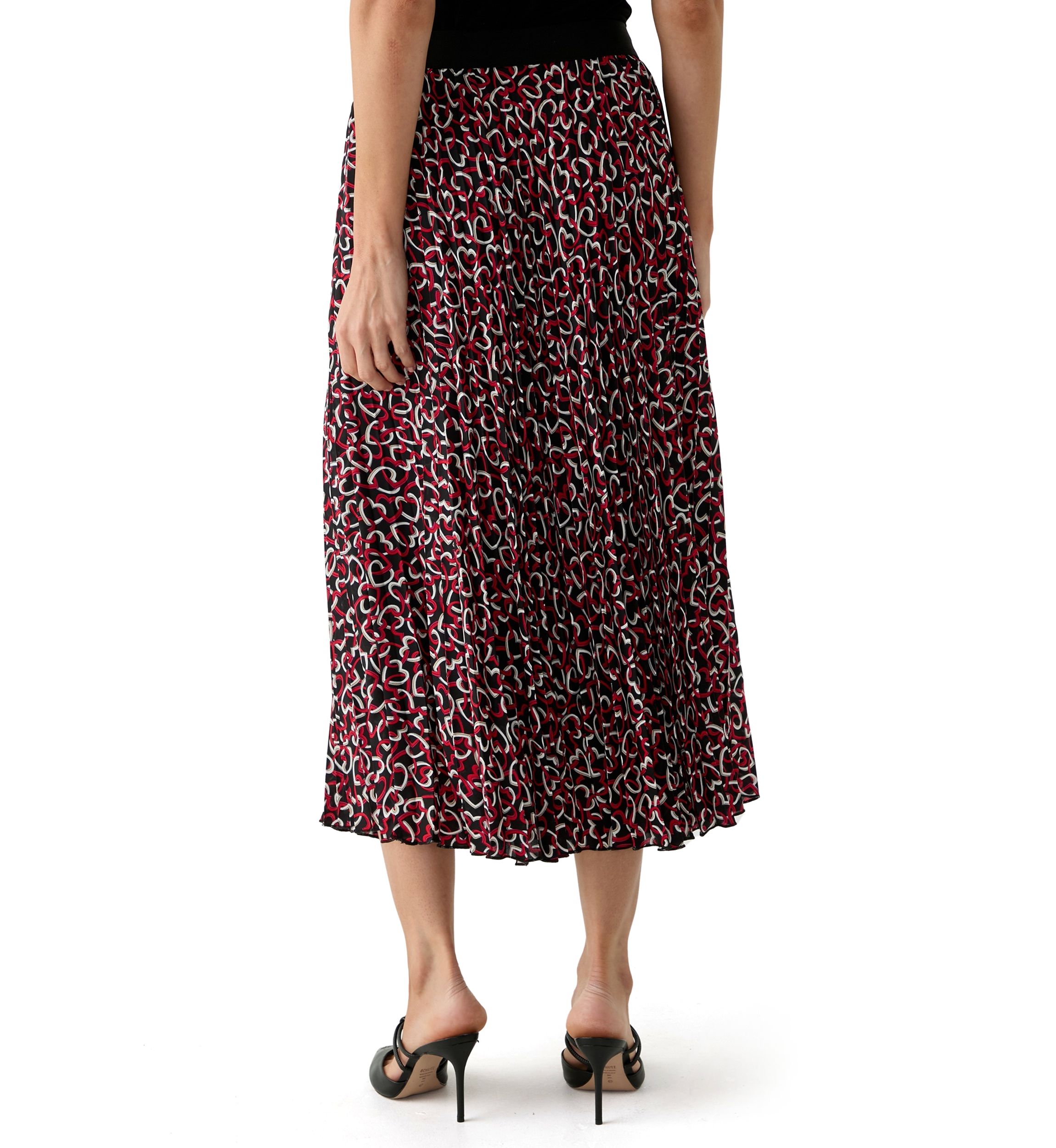 Womens Printed Pleated Skirt