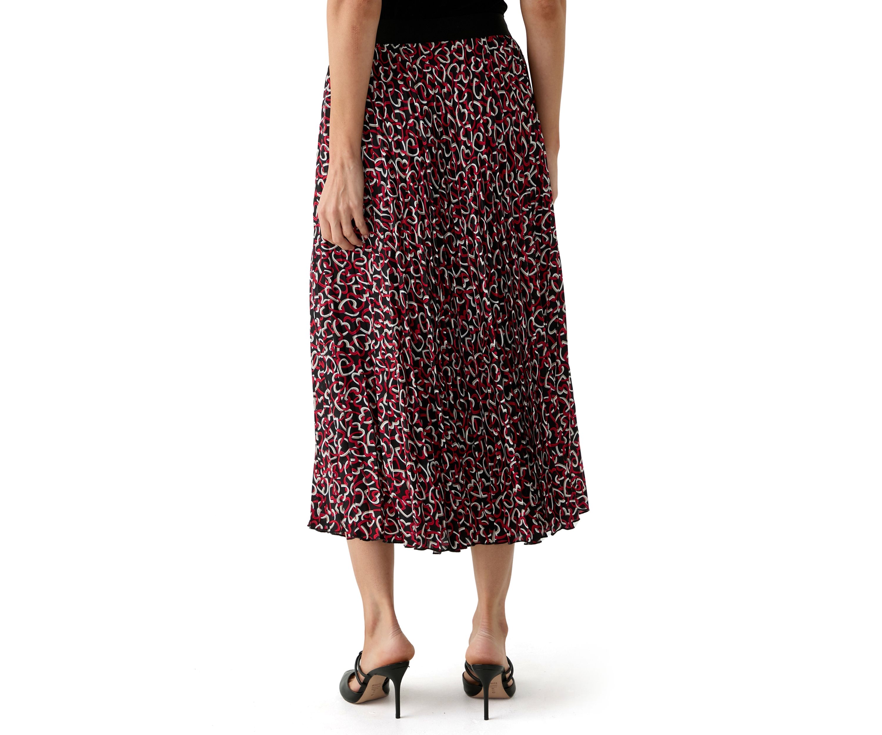 Womens Printed Pleated Skirt