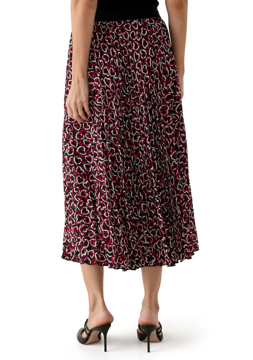 Womens Printed Pleated Skirt
