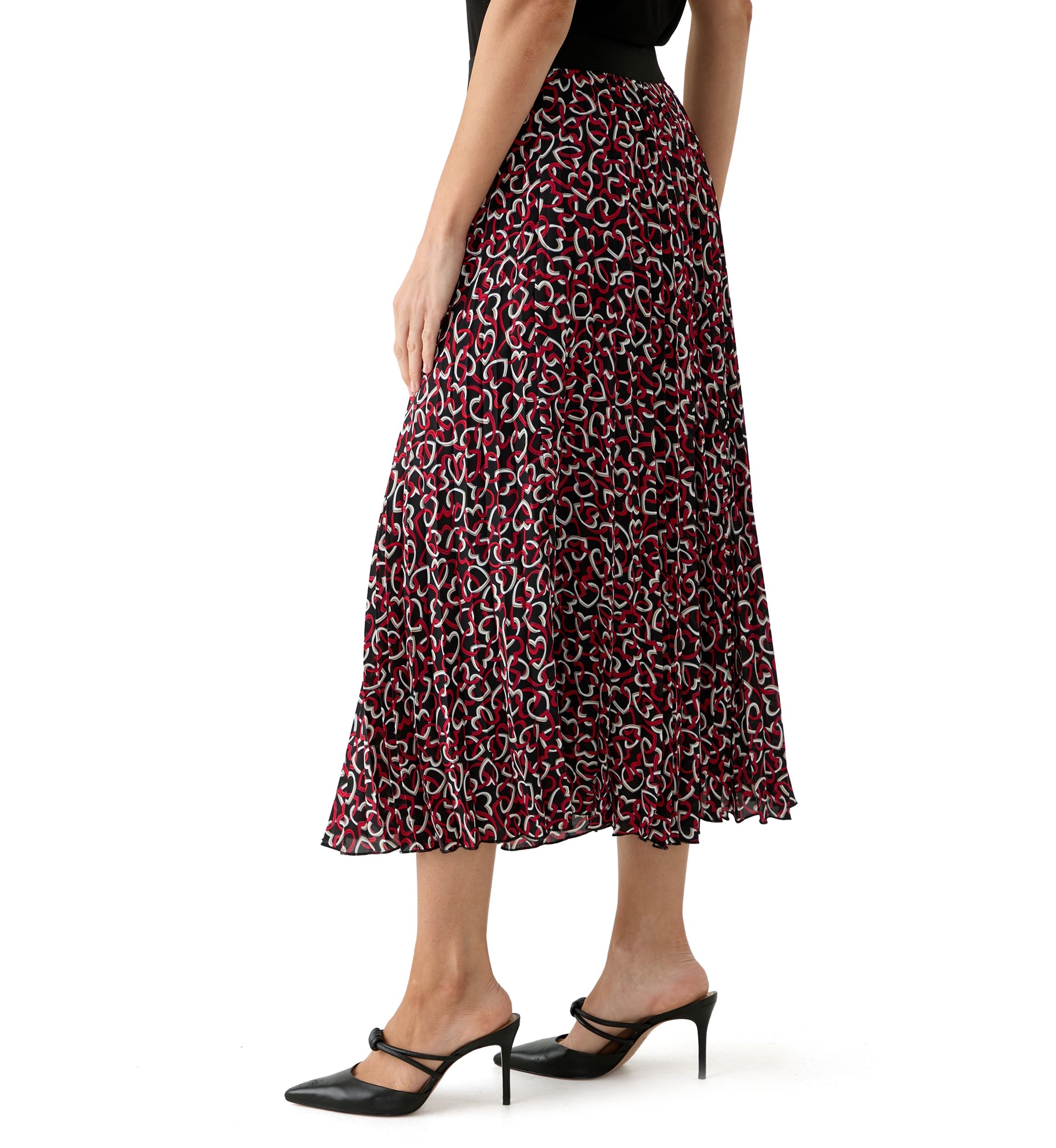 Womens Printed Pleated Skirt