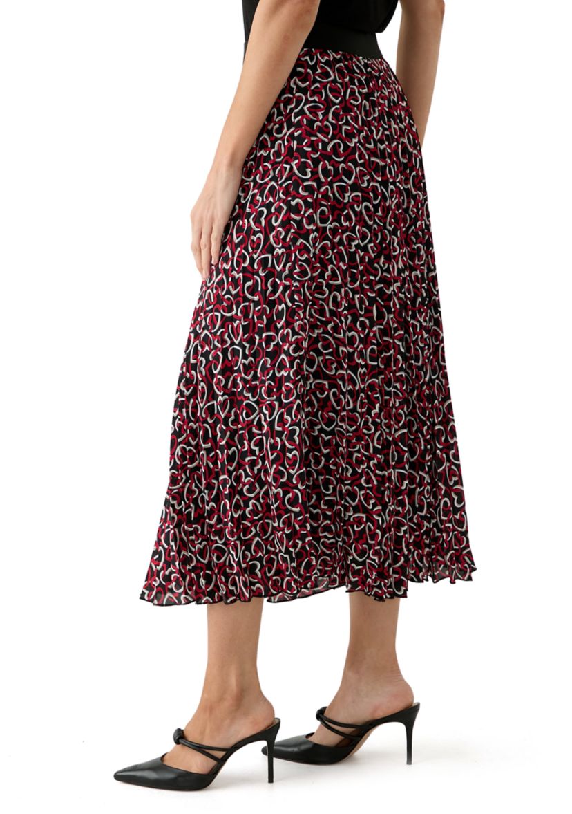 Womens Printed Pleated Skirt