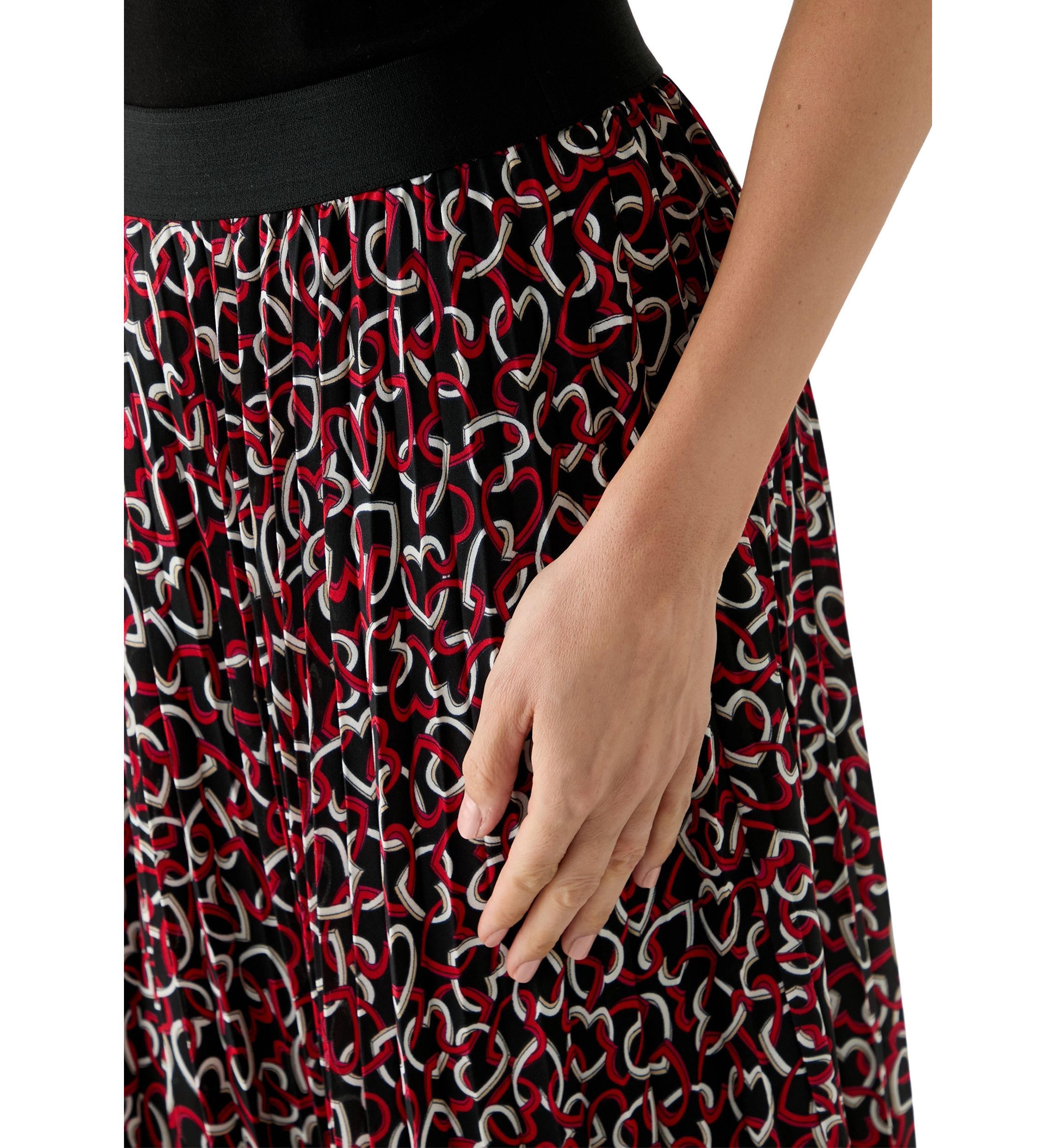 Womens Printed Pleated Skirt