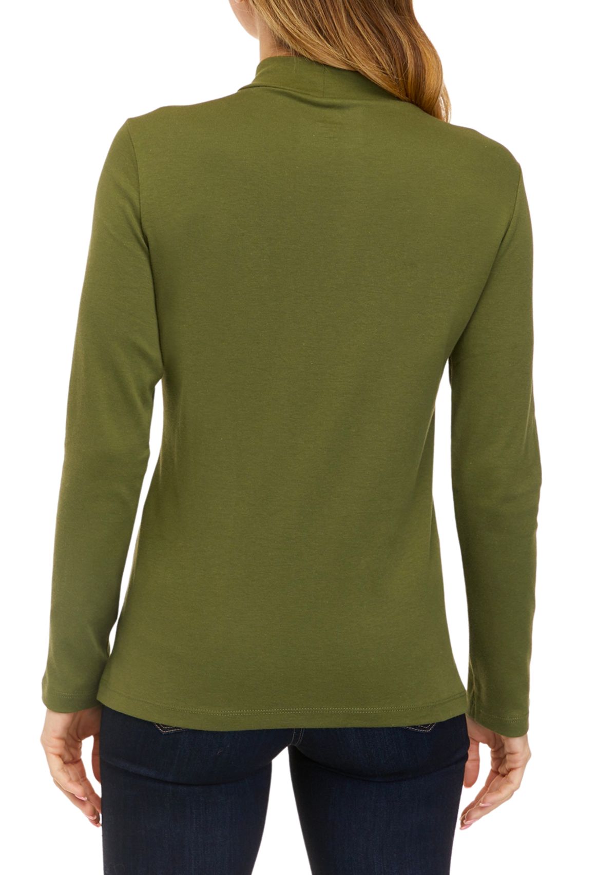 Petite Long Sleeve Mock Neck Top