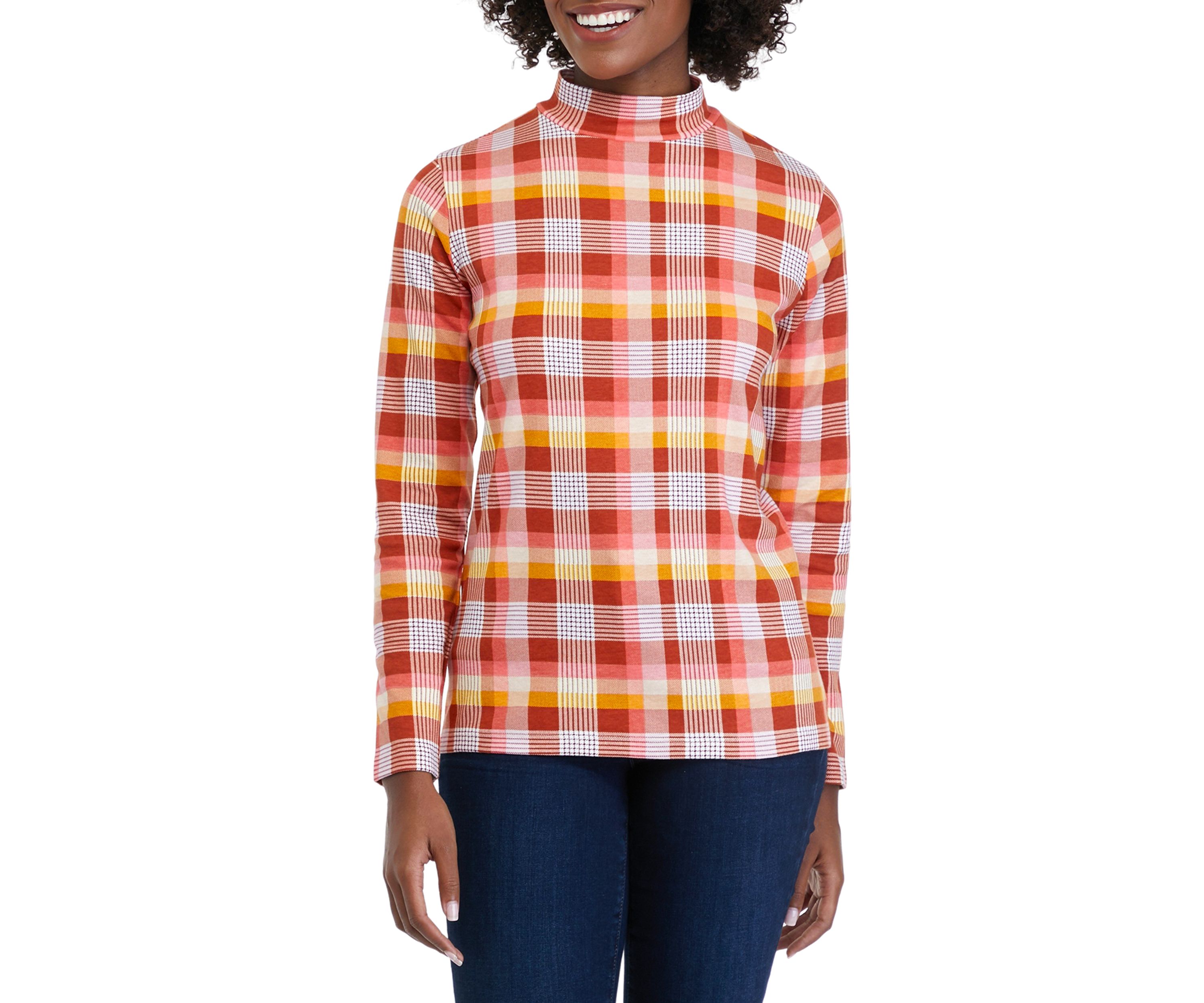 Petite Long Sleeve Mock Neck Shirt