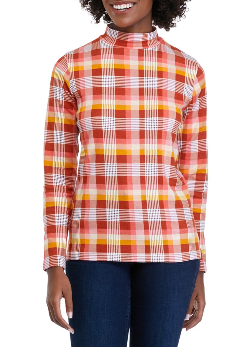 Petite Long Sleeve Mock Neck Shirt
