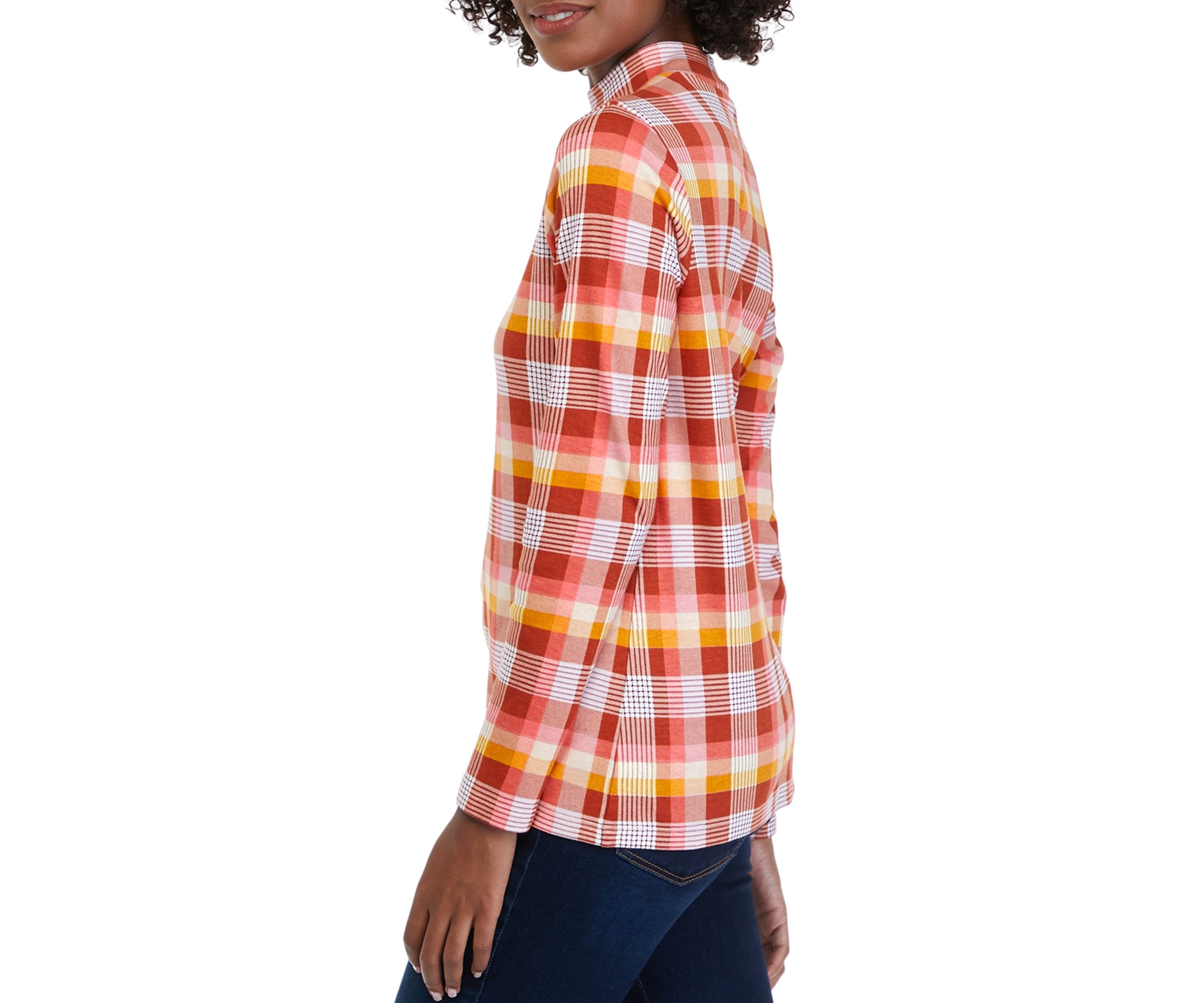 Petite Long Sleeve Mock Neck Shirt