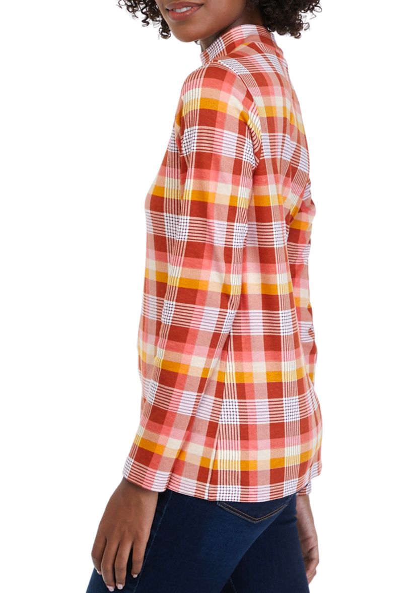 Petite Long Sleeve Mock Neck Shirt