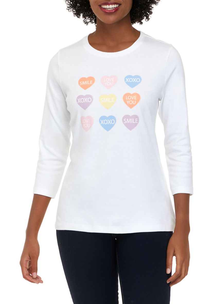 Petite 3/4 Sleeve Graphic T-Shirt