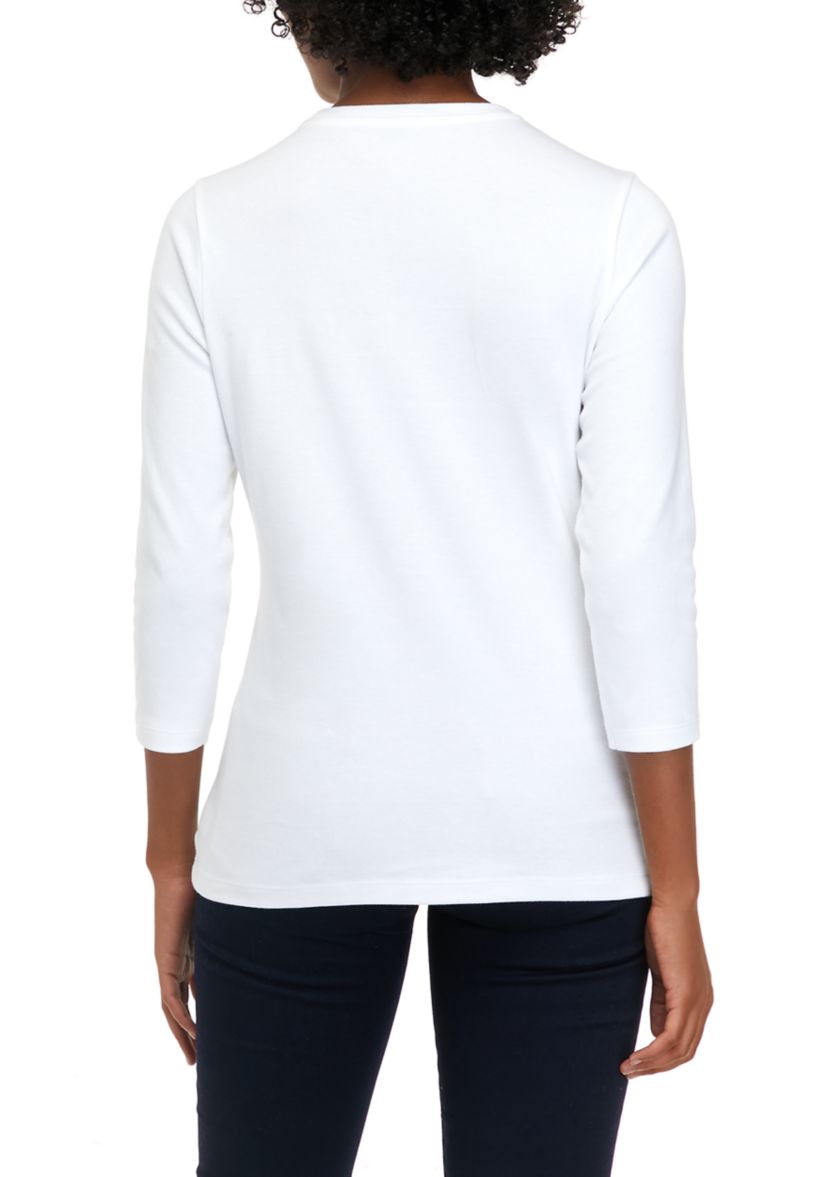 Petite 3/4 Sleeve Graphic T-Shirt